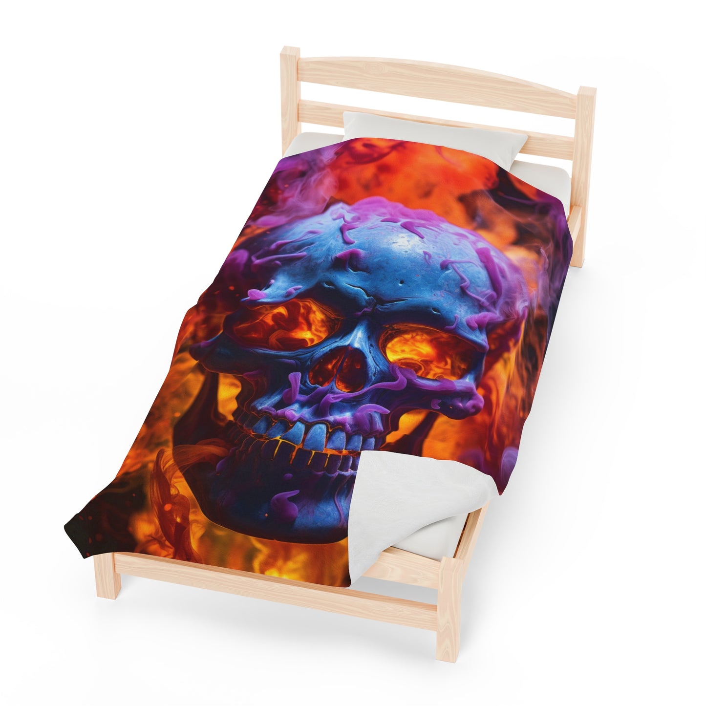 Velveteen Plush Blanket Macro Skull 3