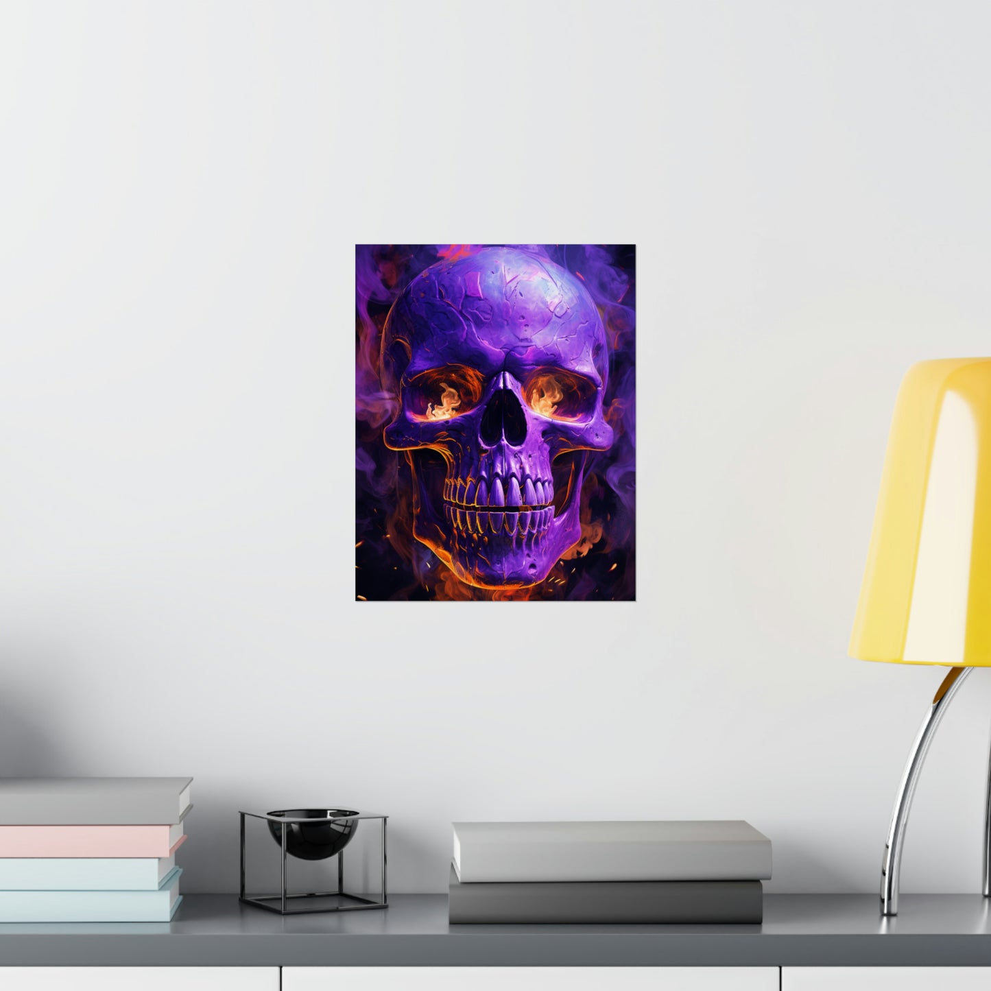 Premium Matte Vertical Posters Skull Flames 1