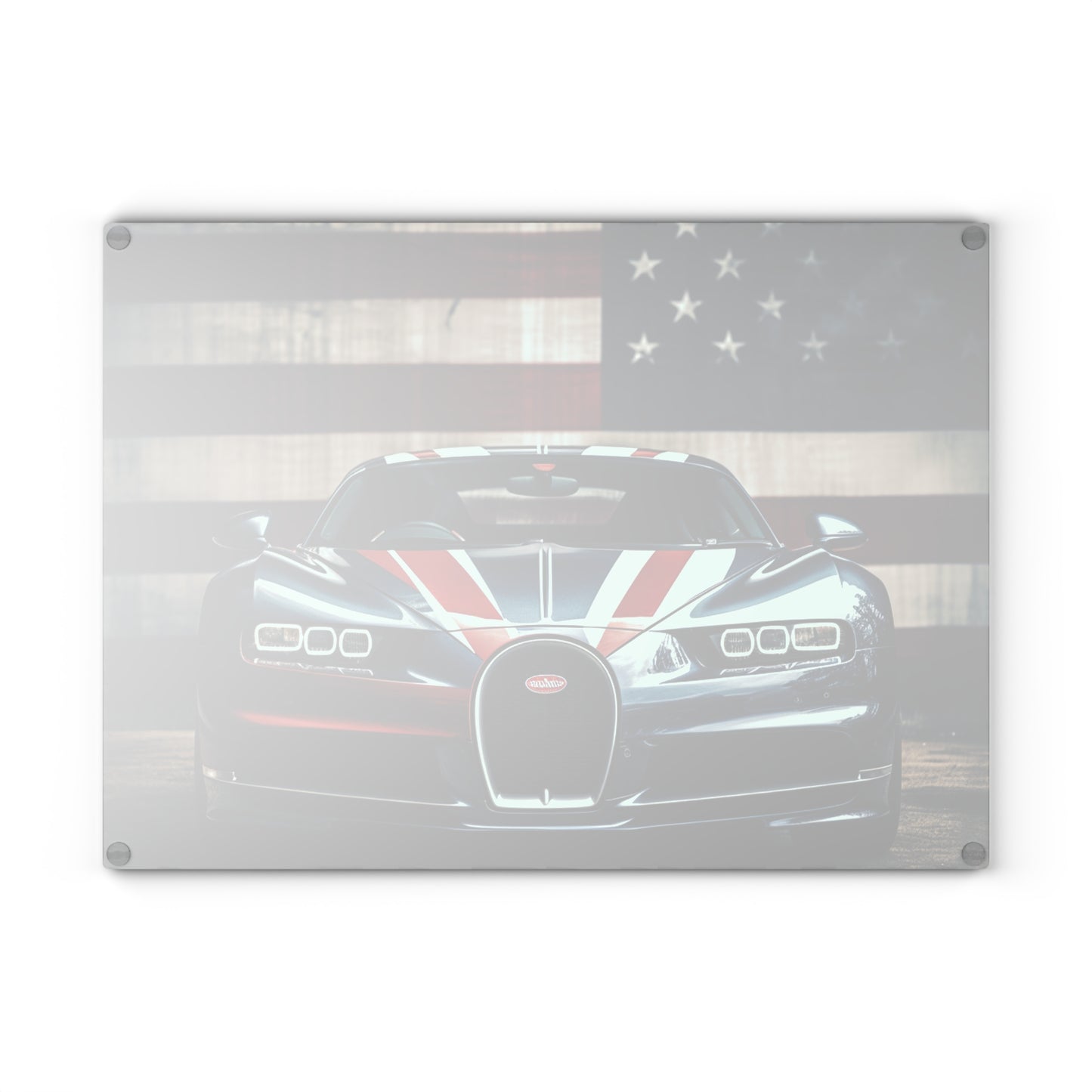 Glass Cutting Board Bugatti Flag 2