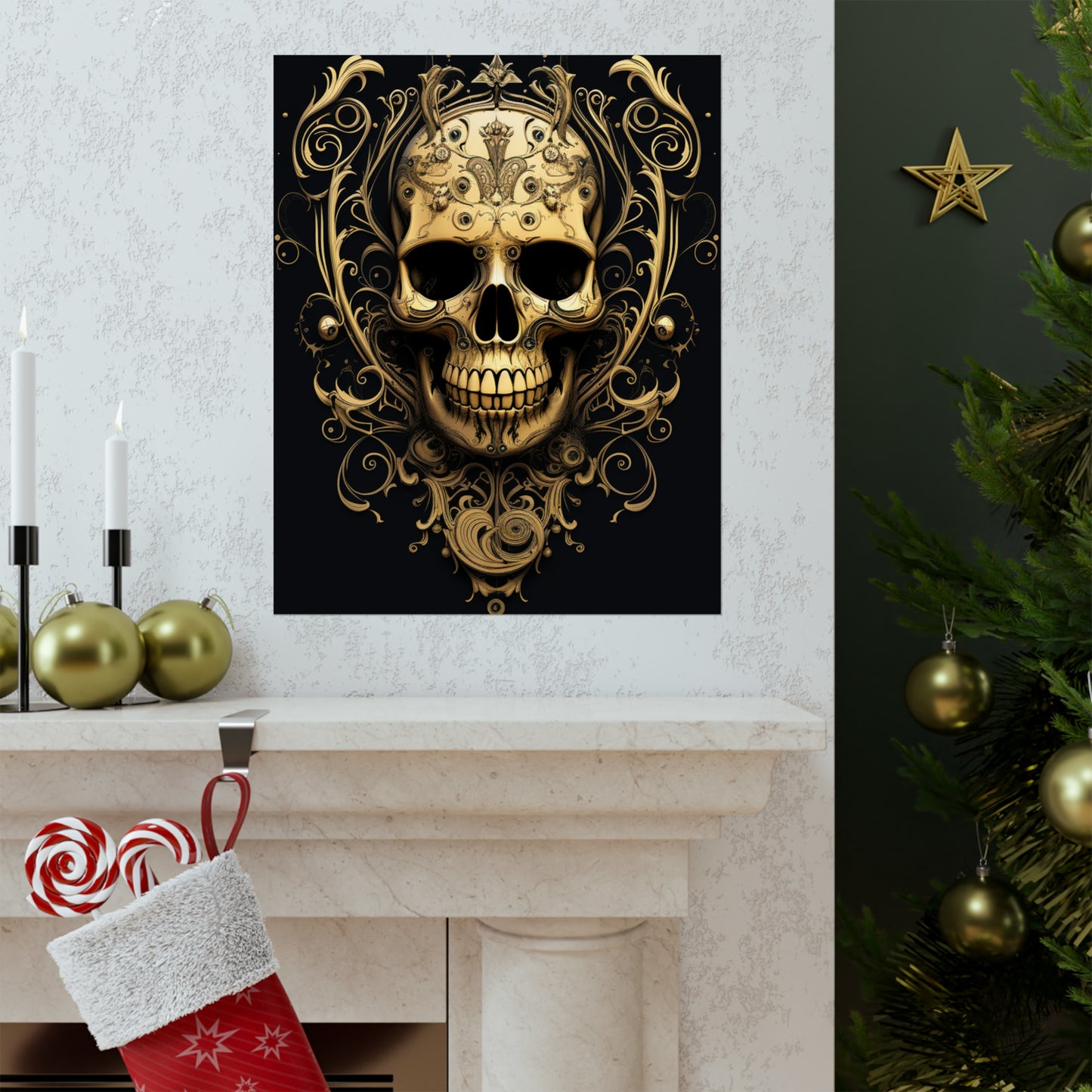 Premium Matte Vertical Posters Skull Treble Clef 3