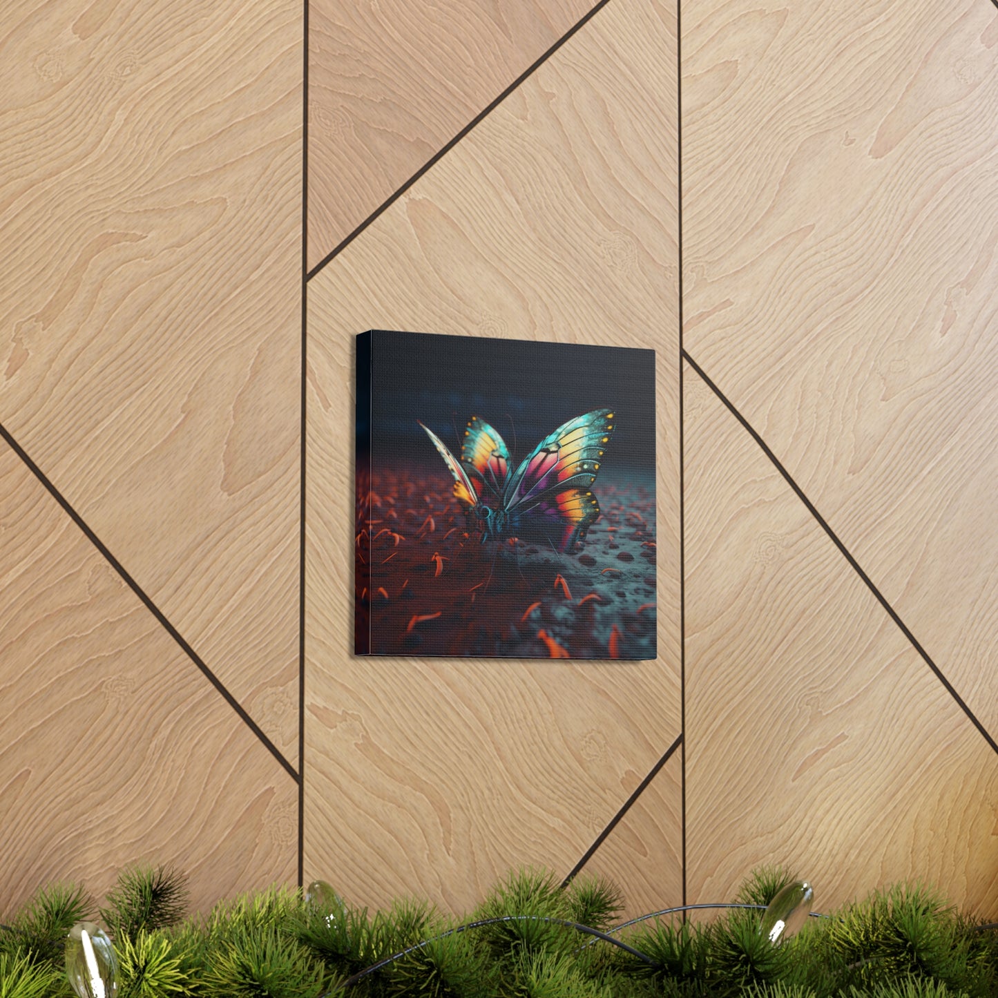 Canvas Gallery Wraps Hyper Colorful Butterfly Macro 1