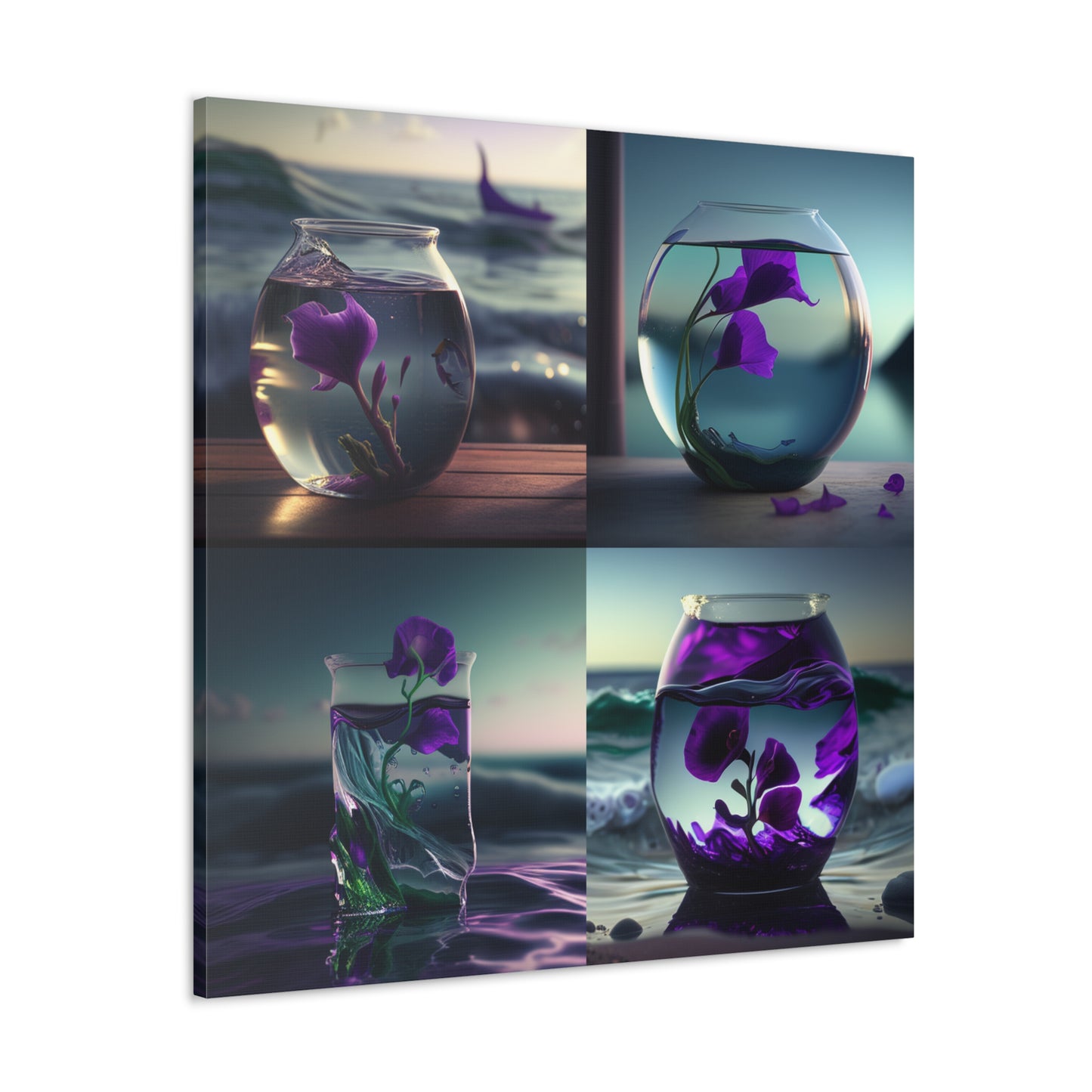 Canvas Gallery Wraps Purple Sweet pea in a vase 5