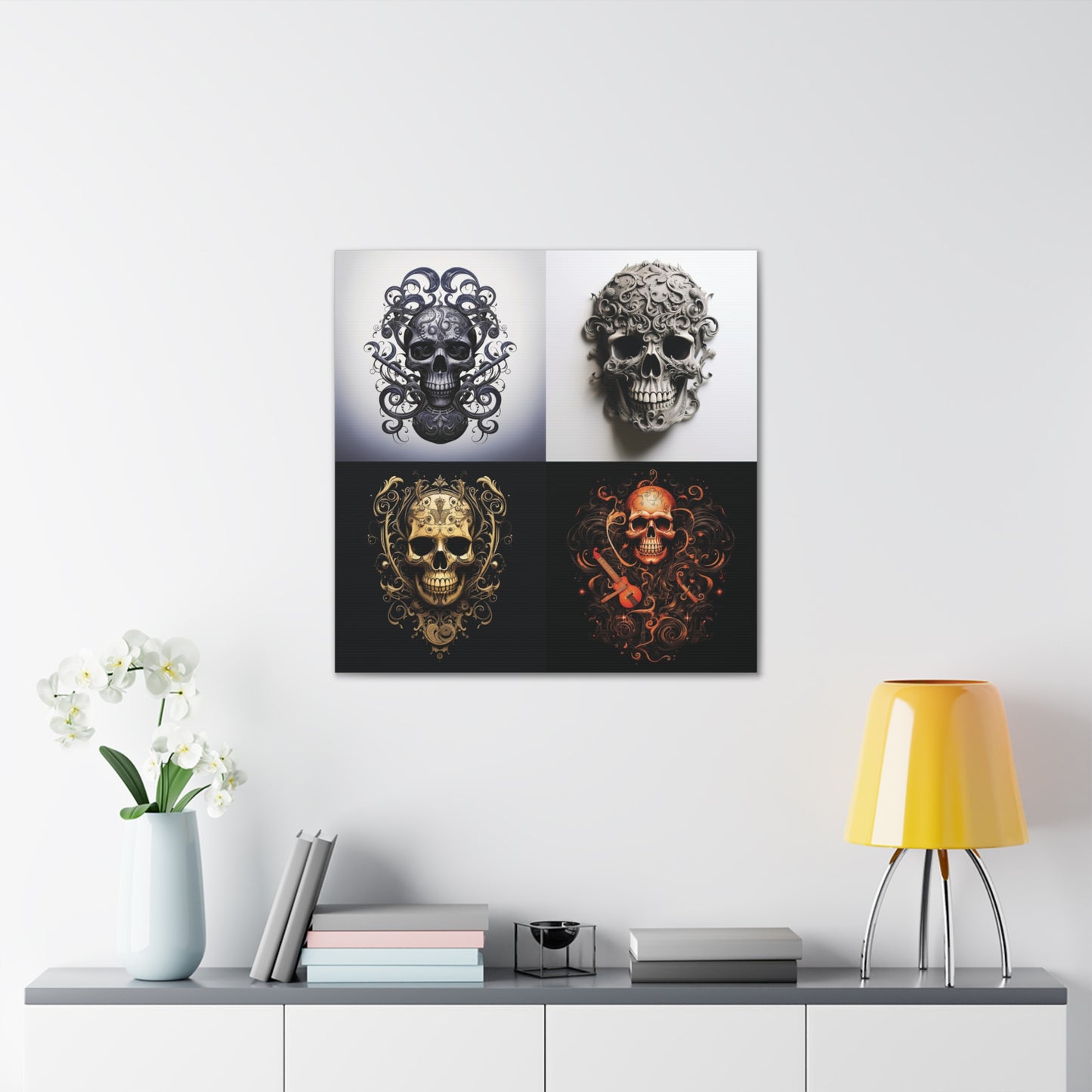 Canvas Gallery Wraps Skull Treble Clef 5