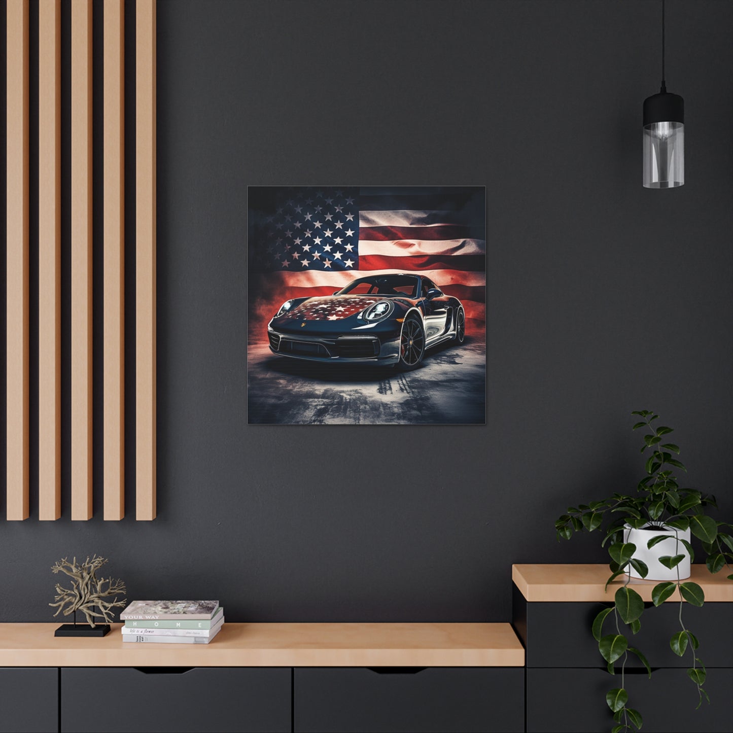 Canvas Gallery Wraps Abstract American Flag Background Porsche 2
