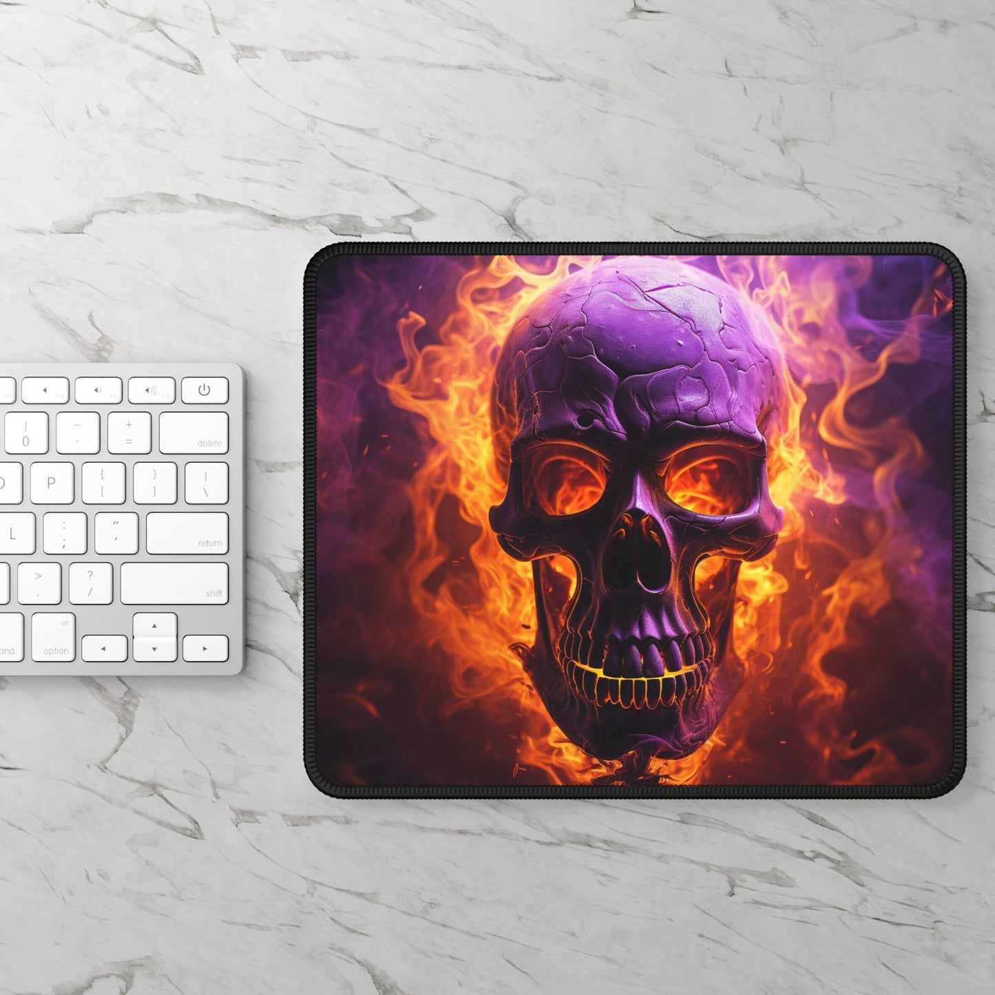 Gaming Mouse Pad  Skull Flames 3