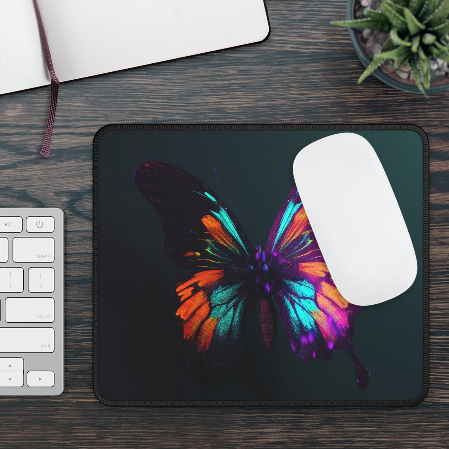 Gaming Mouse Pad  Hyper Colorful Butterfly Purple 4