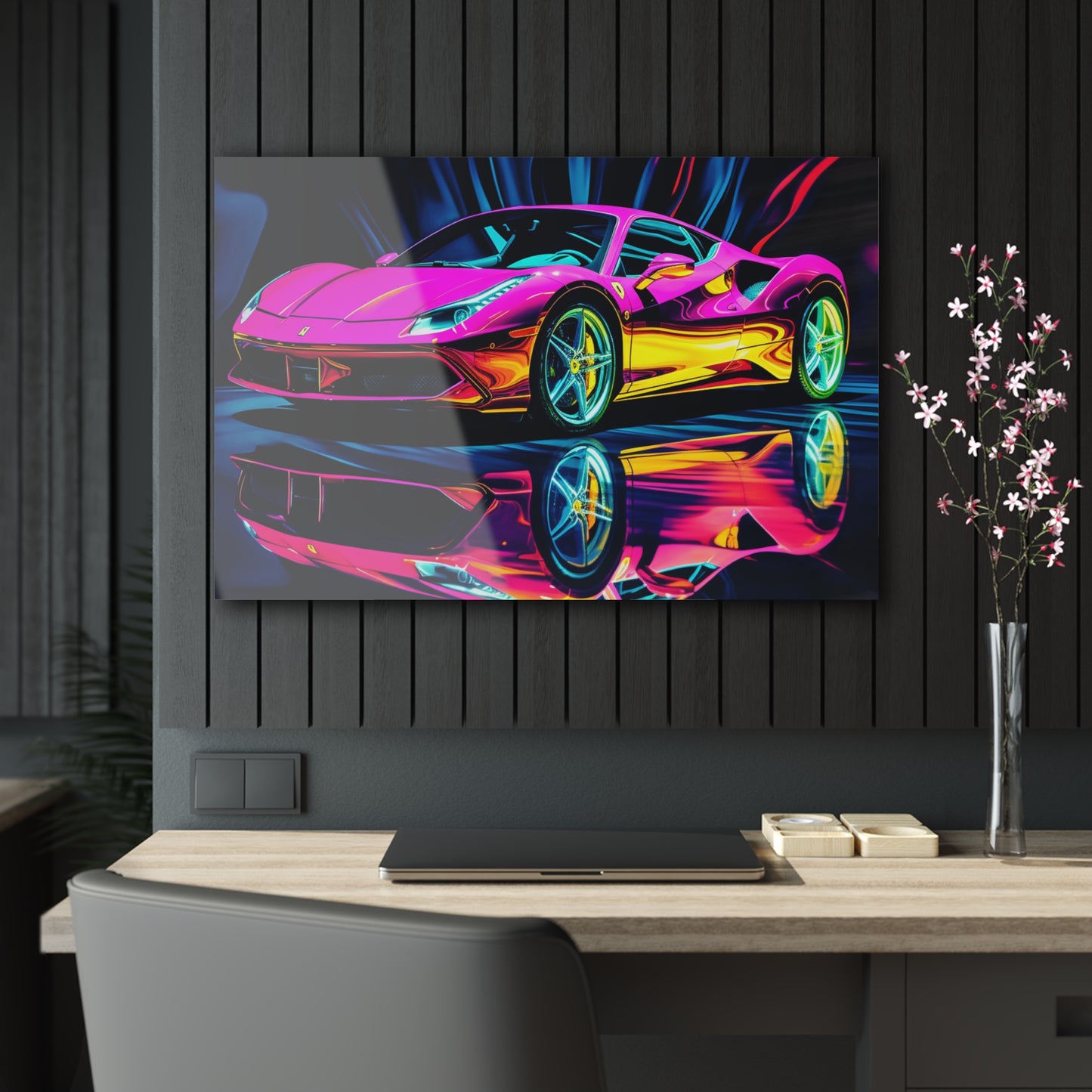 Acrylic Prints Pink Macro Ferrari 3