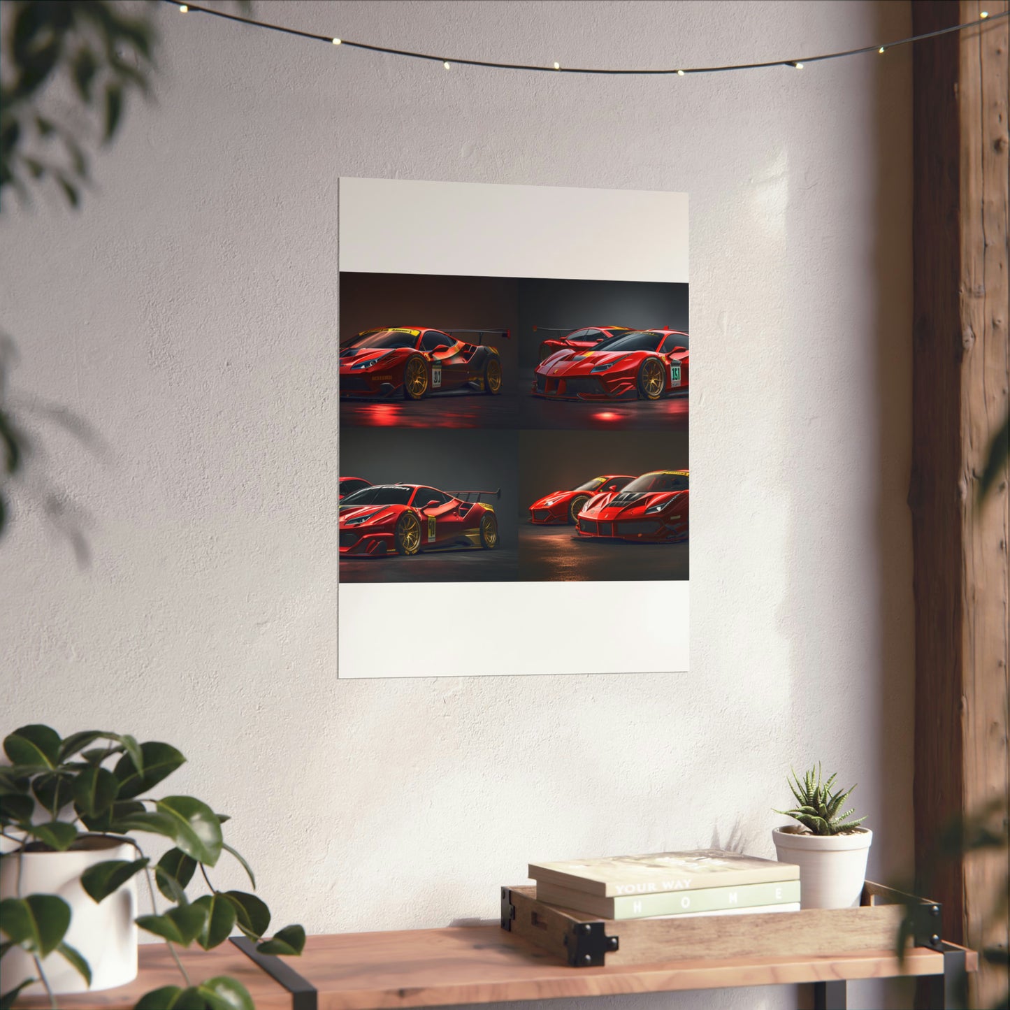 Premium Matte Vertical Posters Ferrari Red 5