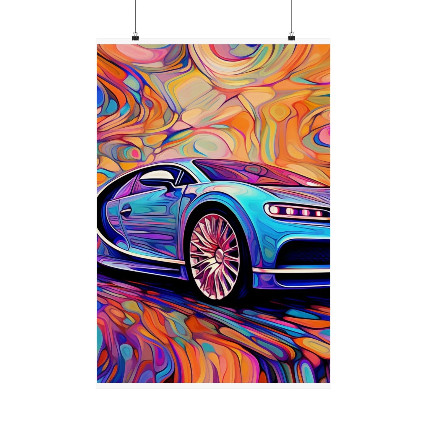 Premium Matte Vertical Posters Bugatti Abstract Concept 3