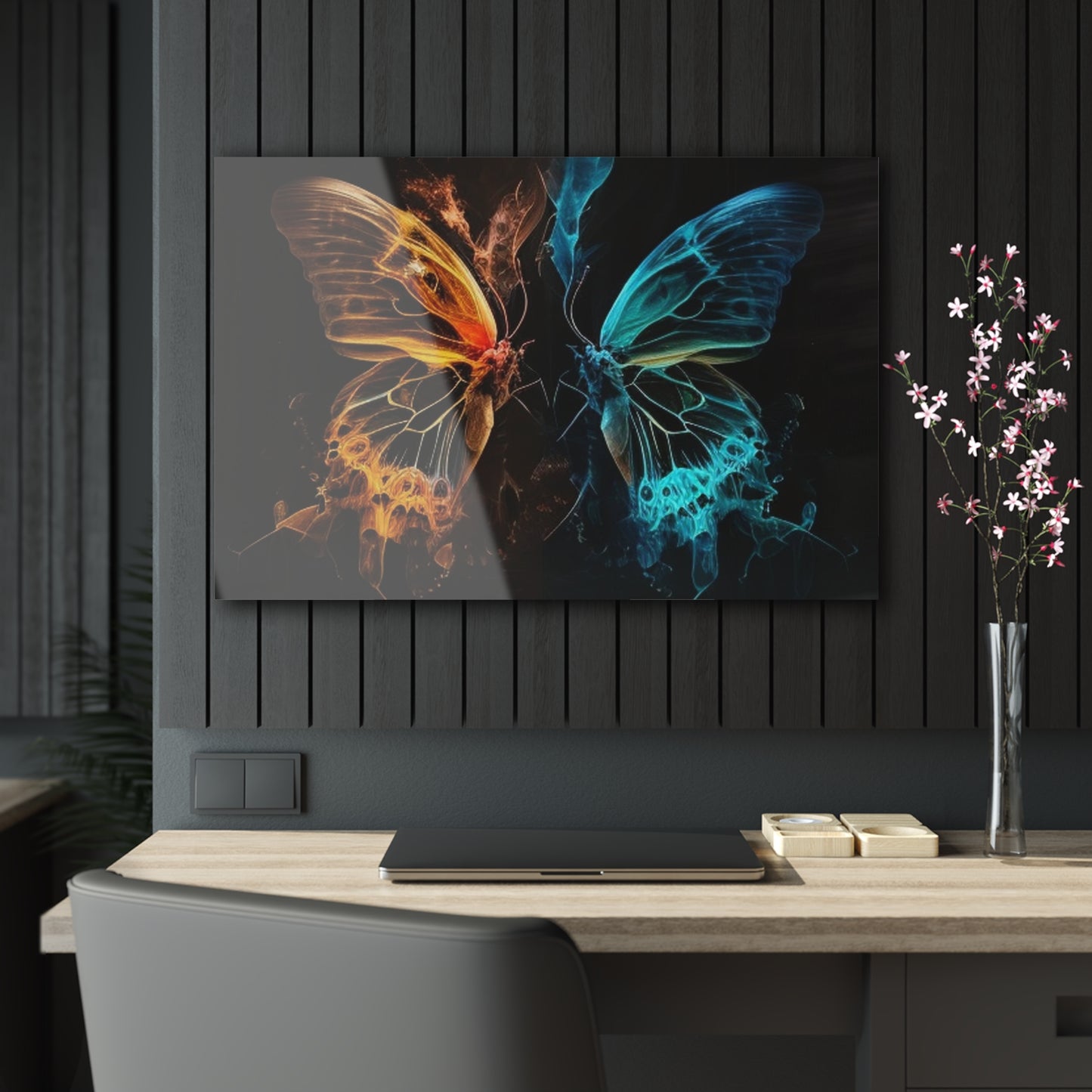 Acrylic Prints Kiss Neon Butterfly 3