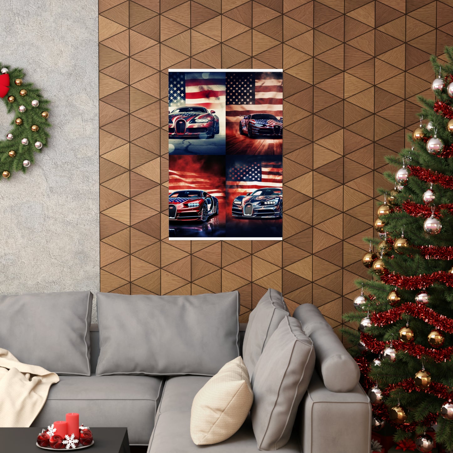 Premium Matte Vertical Posters Abstract American Flag Background Bugatti 5