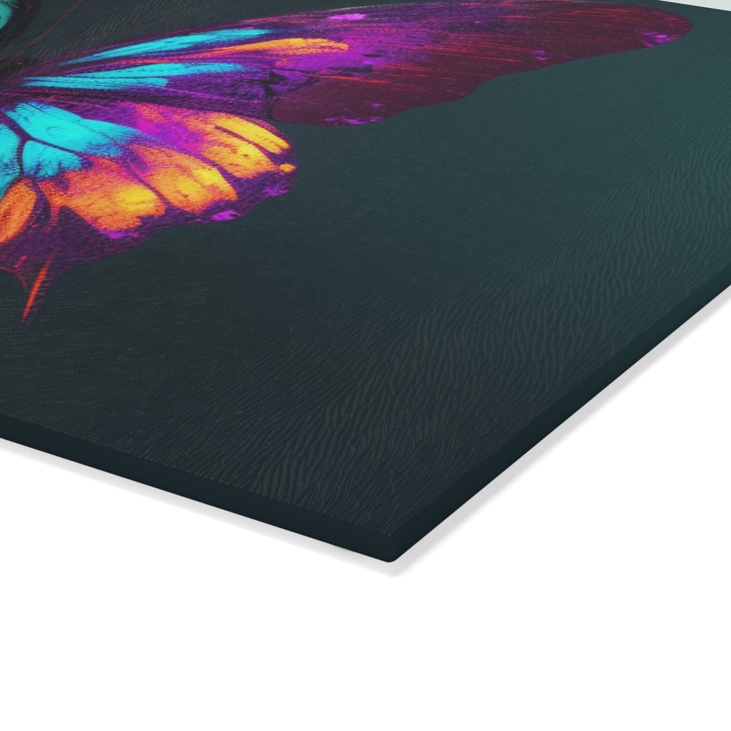 Glass Cutting Board Hyper Colorful Butterfly Purple 2