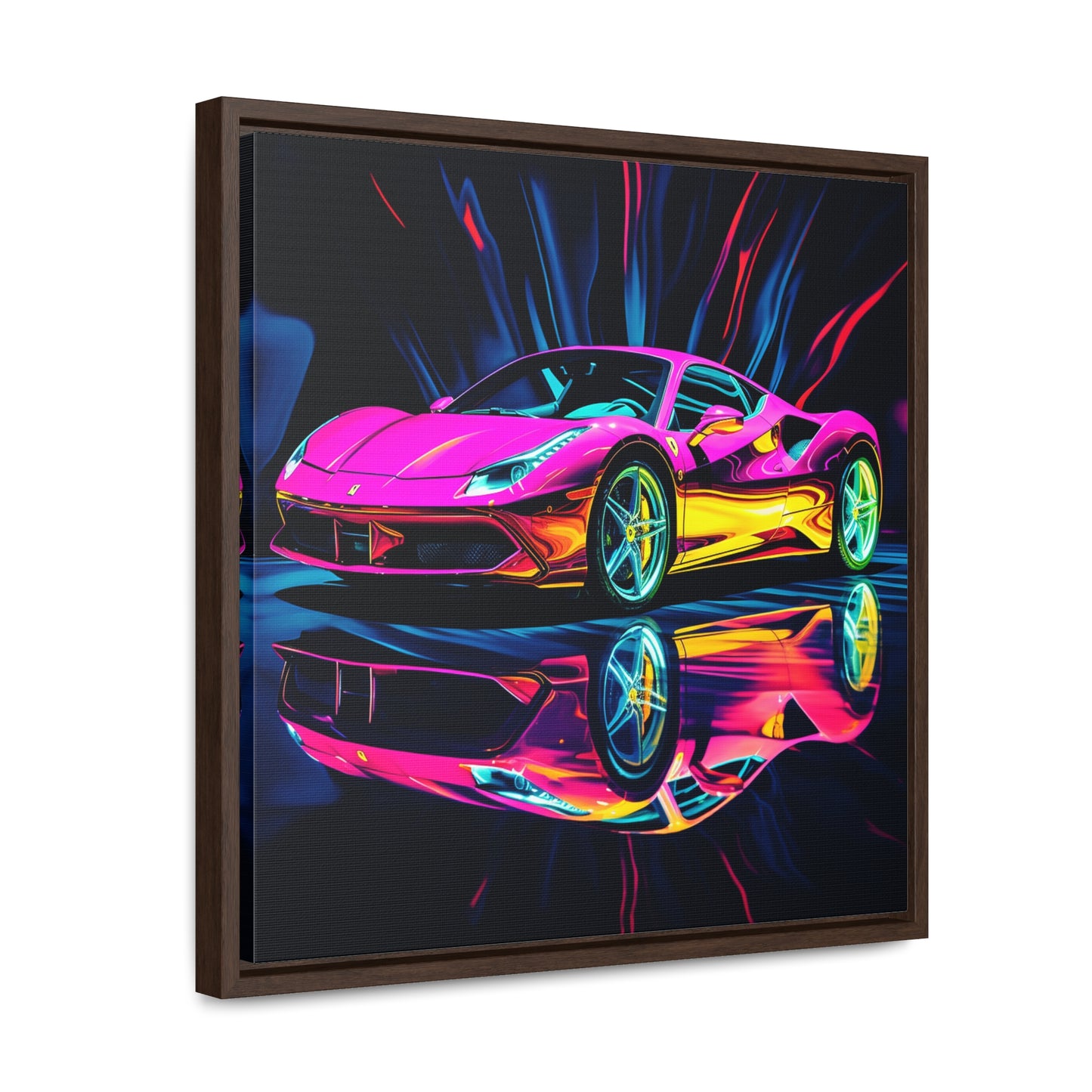 Gallery Canvas Wraps, Square Frame Pink Macro Ferrari 3