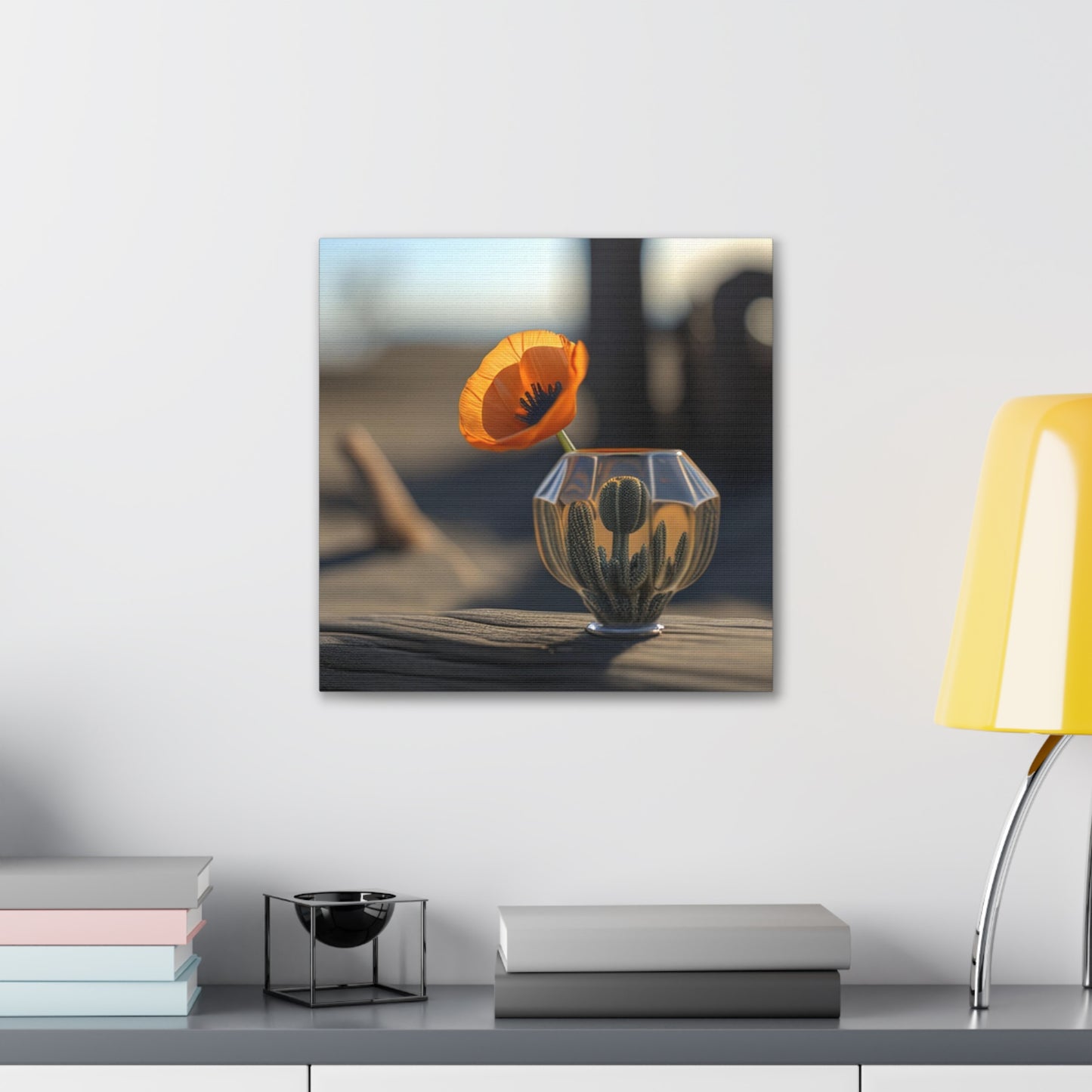 Canvas Gallery Wraps Orange Poppy in a Vase 2