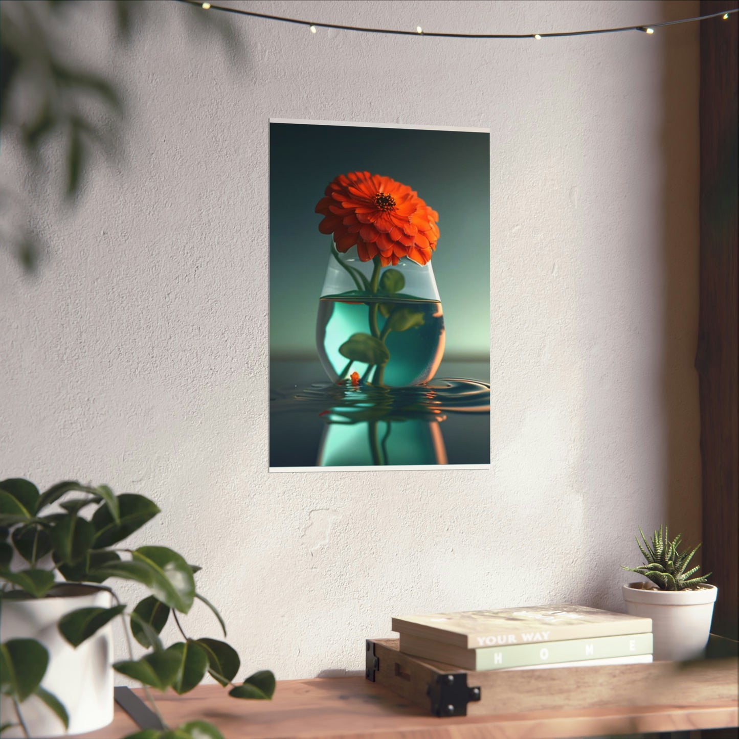 Premium Matte Vertical Posters Orange Zinnia 1