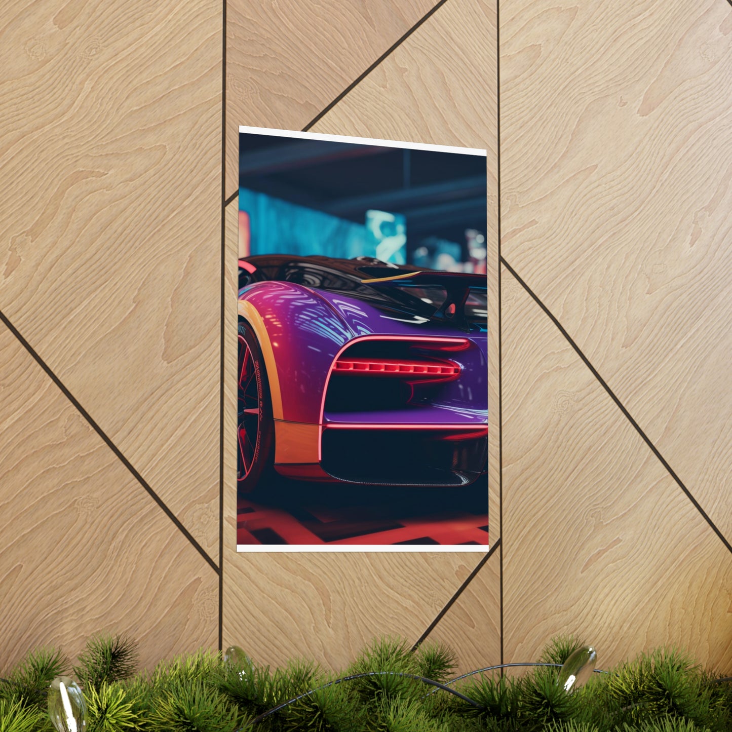 Premium Matte Vertical Posters Hyper Bugatti Neon Chiron 3