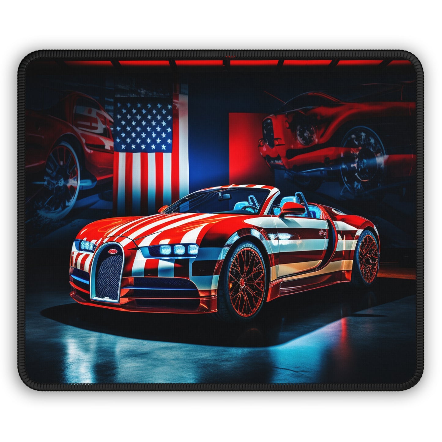 Gaming Mouse Pad  Macro Bugatti American Flag 2