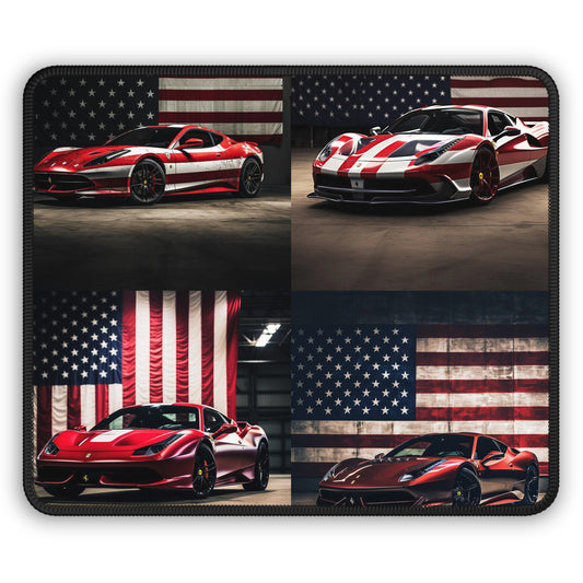 Gaming Mouse Pad  American Flag Background Ferrari 5