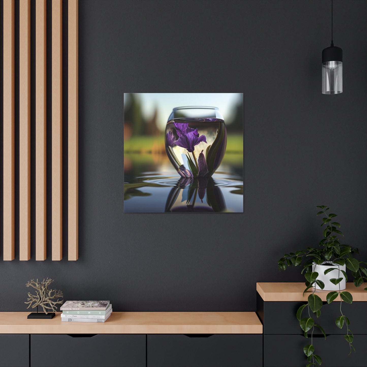 Canvas Gallery Wraps Purple Iris in a vase 3