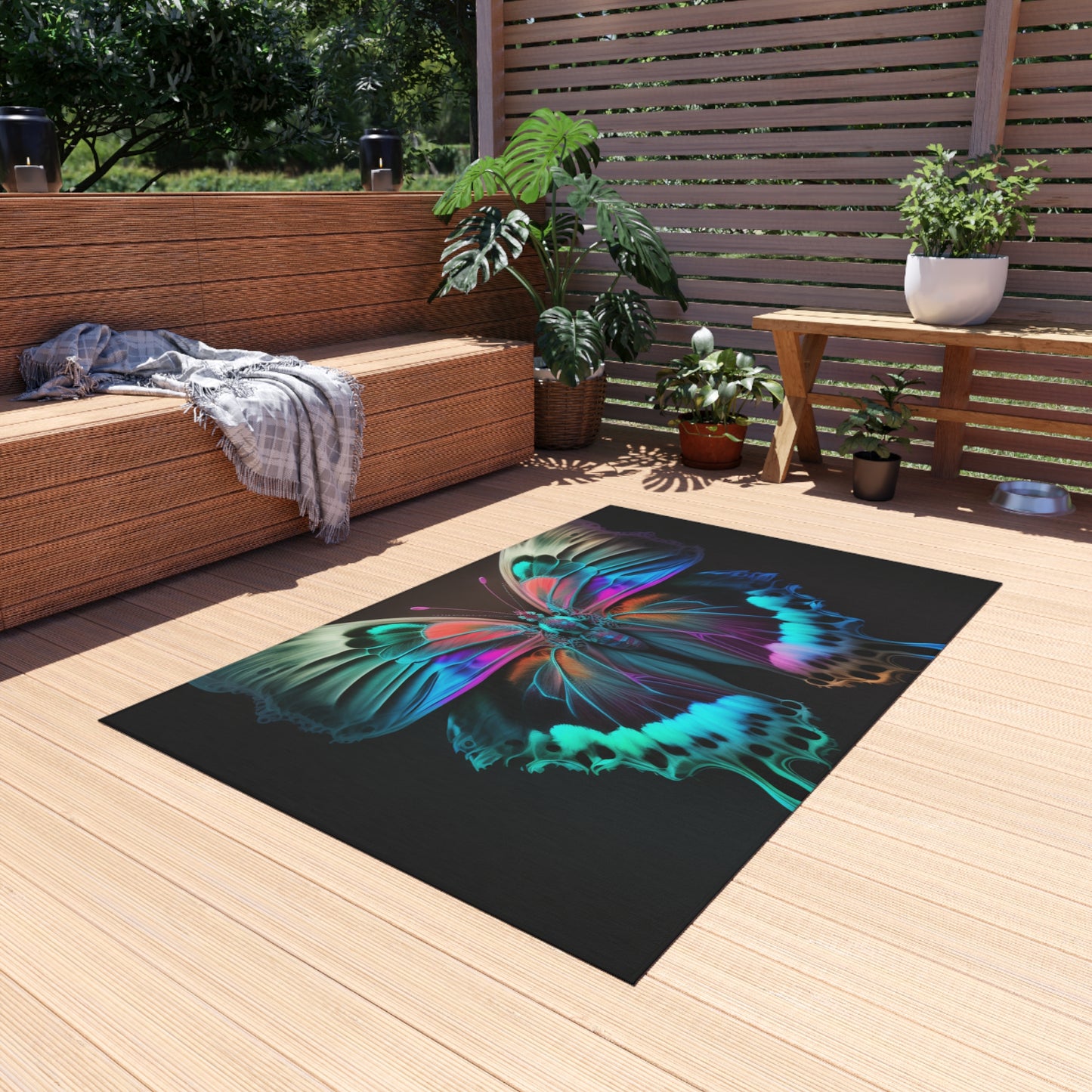 Outdoor Rug  Raw Hyper Color Butterfly 2