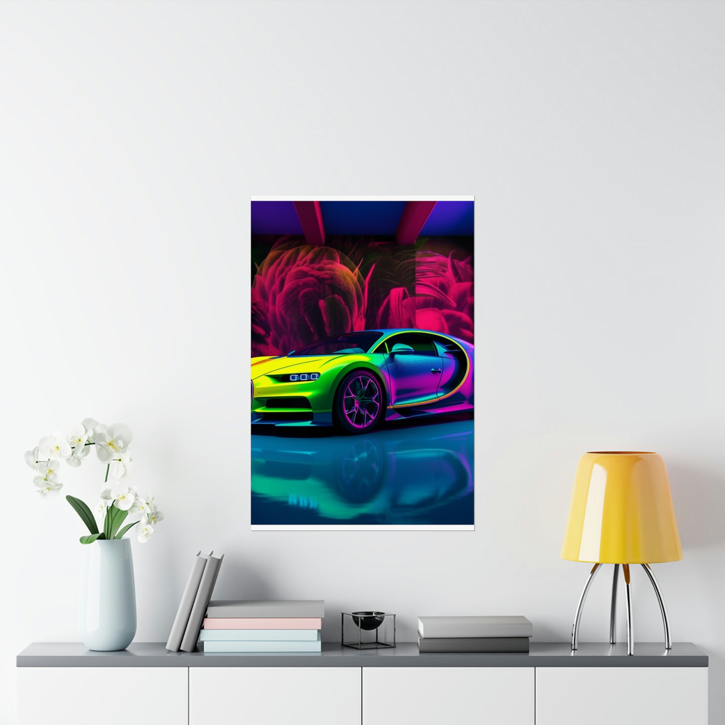 Premium Matte Vertical Posters Florescent Bugatti Flair 1