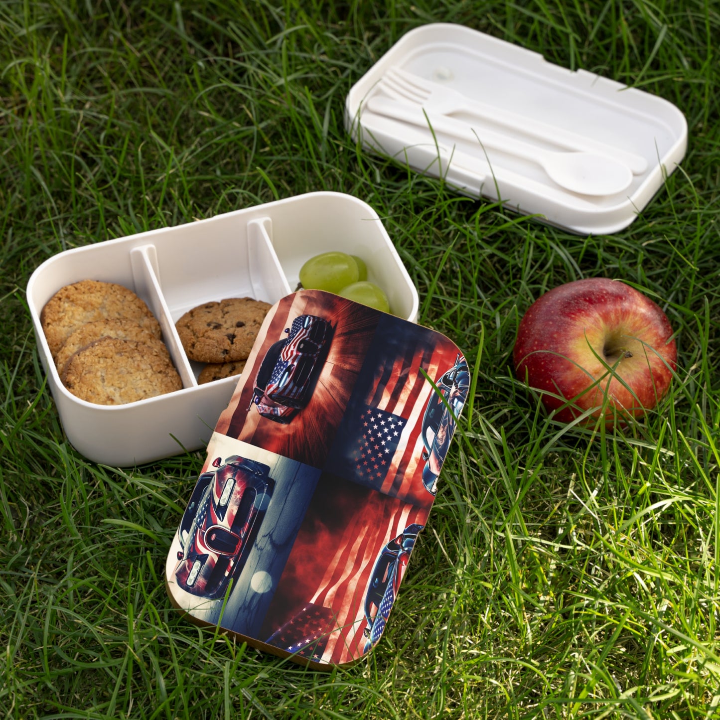 Bento Lunch Box Abstract American Flag Background Bugatti 5