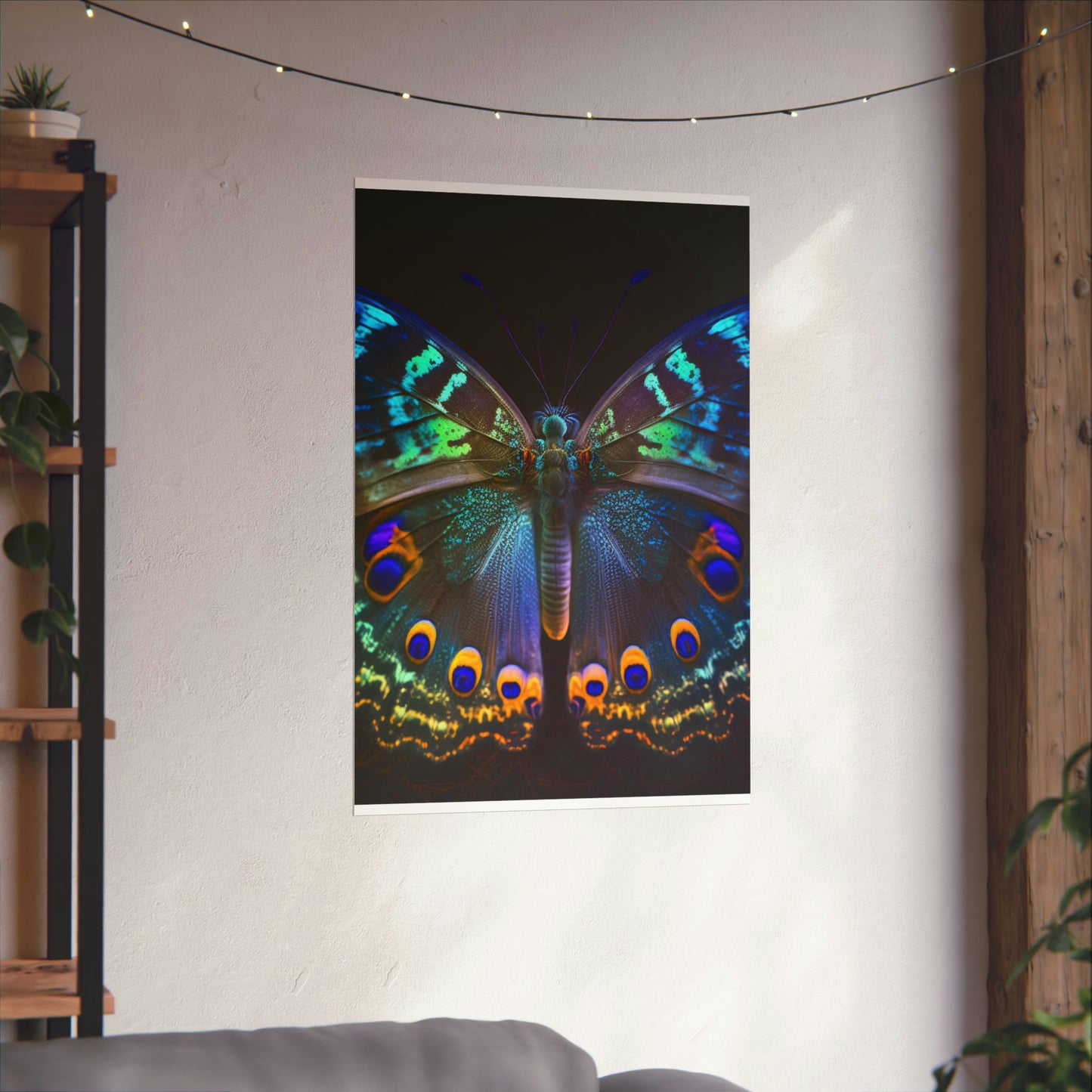 Premium Matte Vertical Posters Neon Hue Butterfly 3