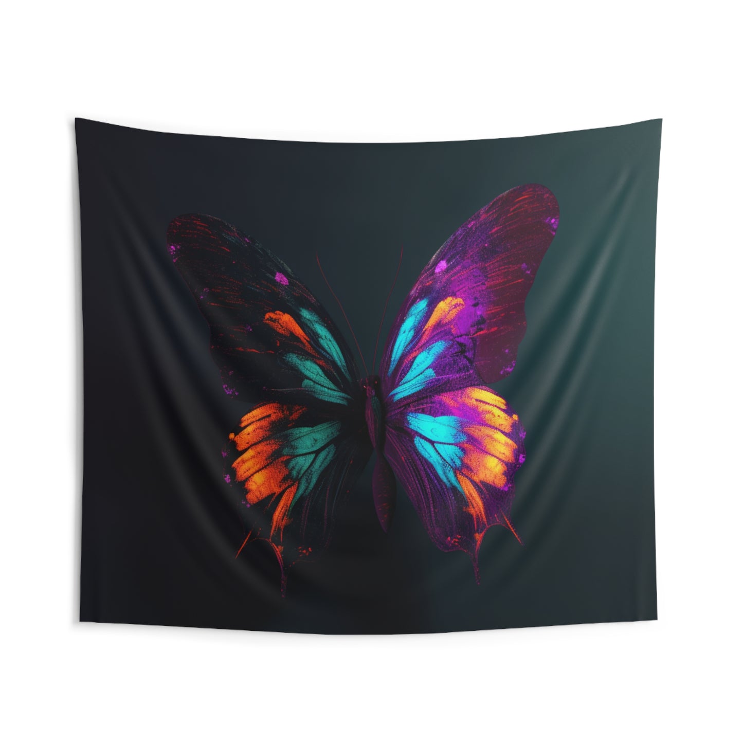Indoor Wall Tapestries Hyper Colorful Butterfly Purple 2
