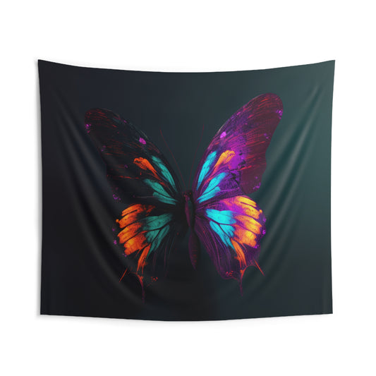 Indoor Wall Tapestries Hyper Colorful Butterfly Purple 2