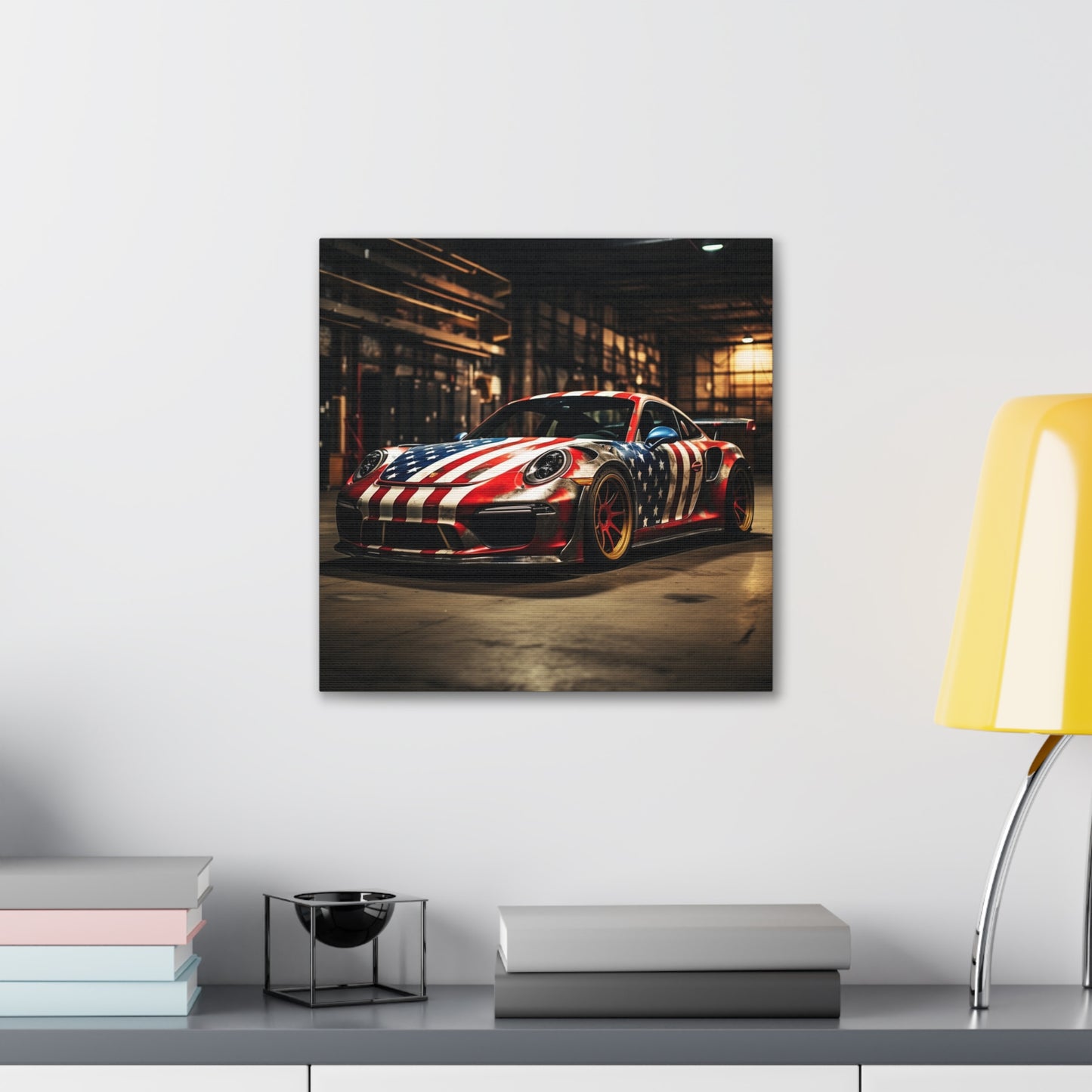 Canvas Gallery Wraps American Flag Porsche 4