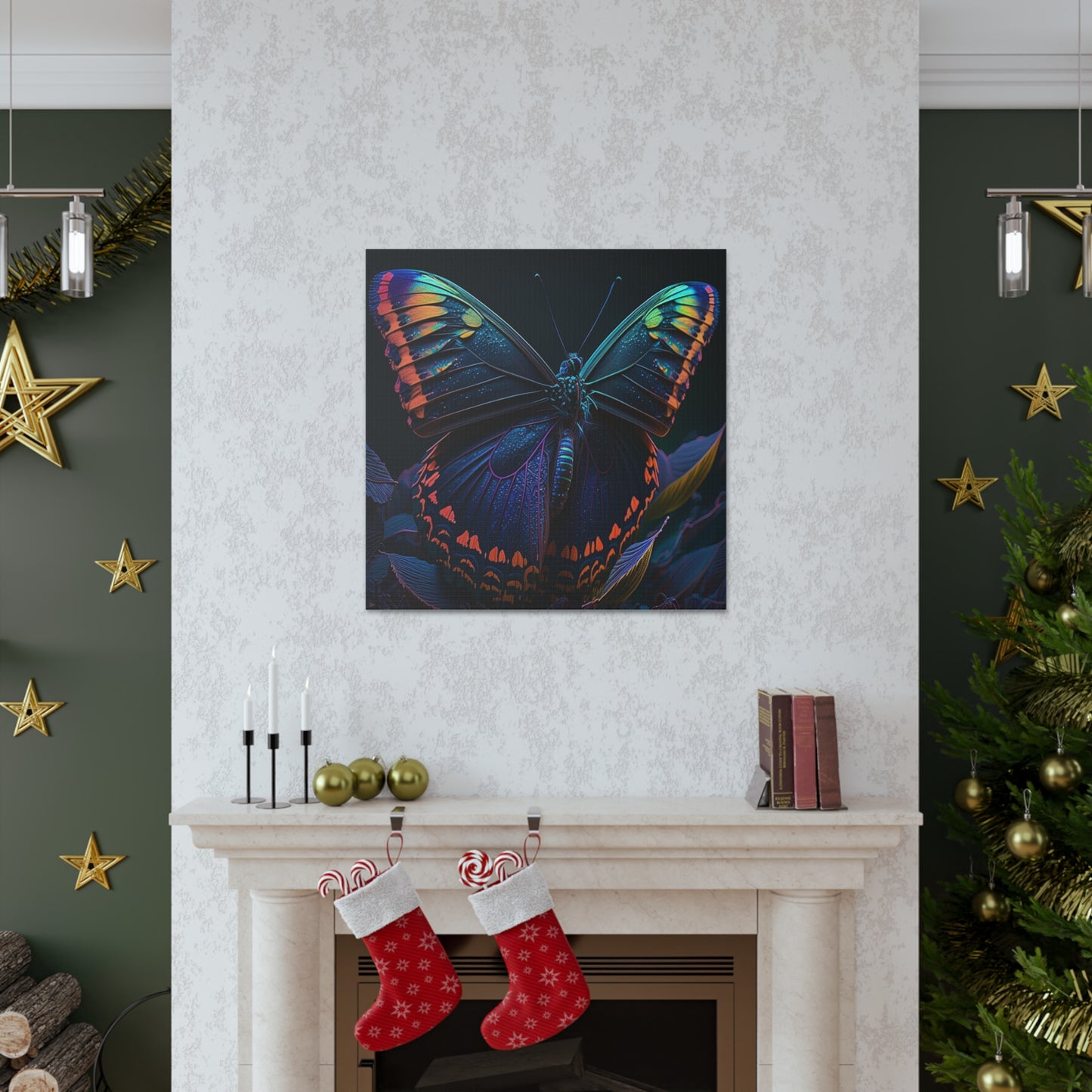 Canvas Gallery Wraps Hue Neon Butterfly 3