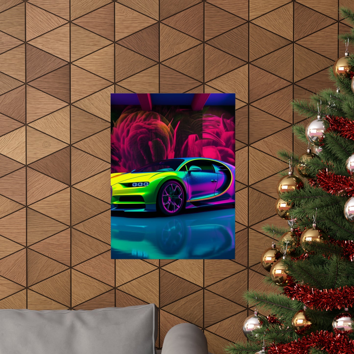 Premium Matte Vertical Posters Florescent Bugatti Flair 1