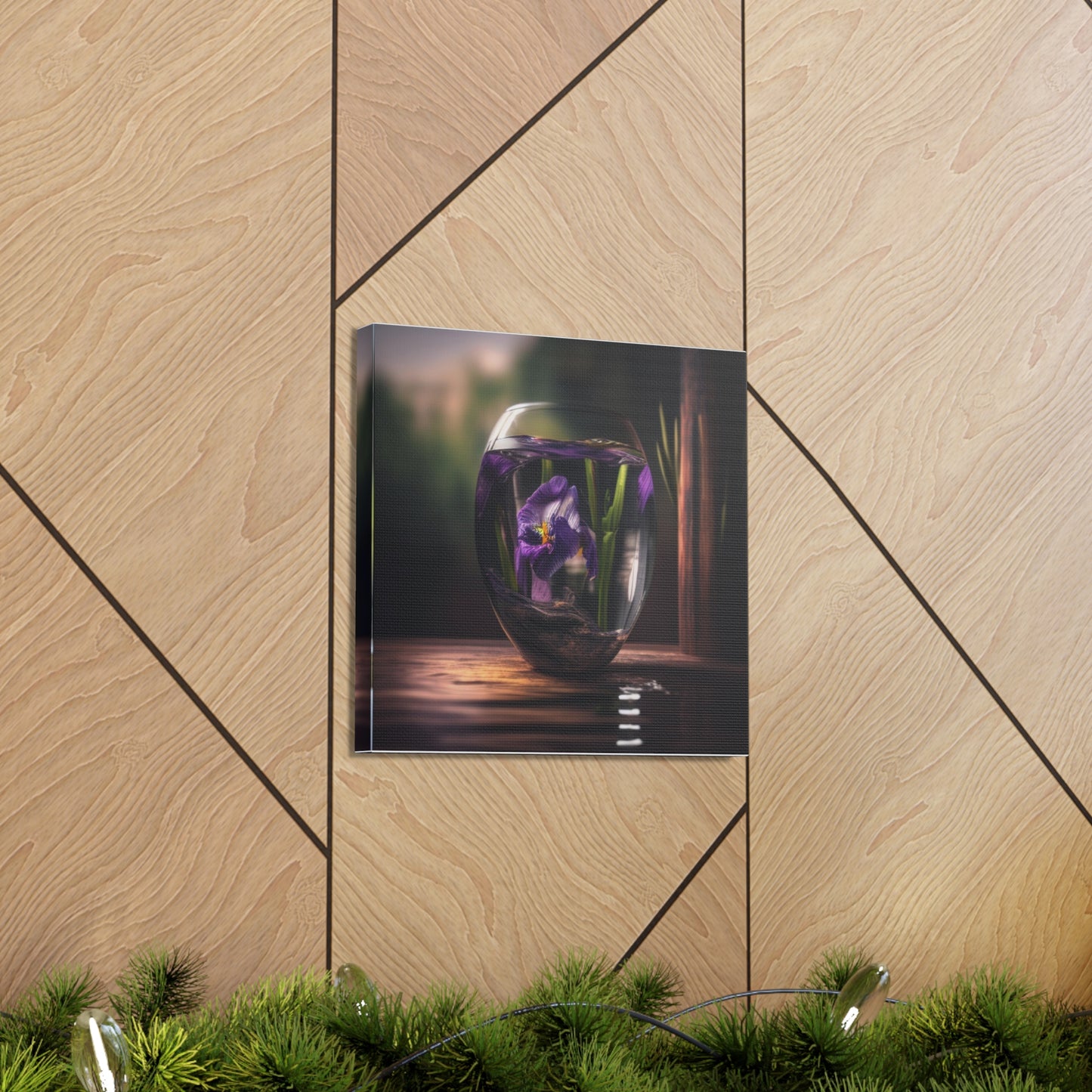 Canvas Gallery Wraps Purple Iris in a vase 4