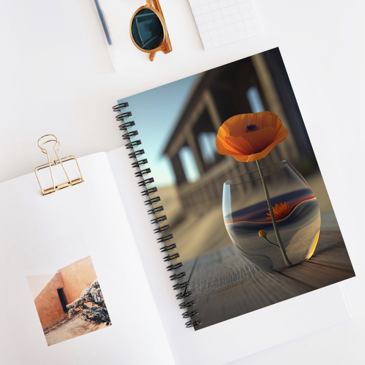Spiral Notebook - Ruled Line Poppy in a Glass Vase 4