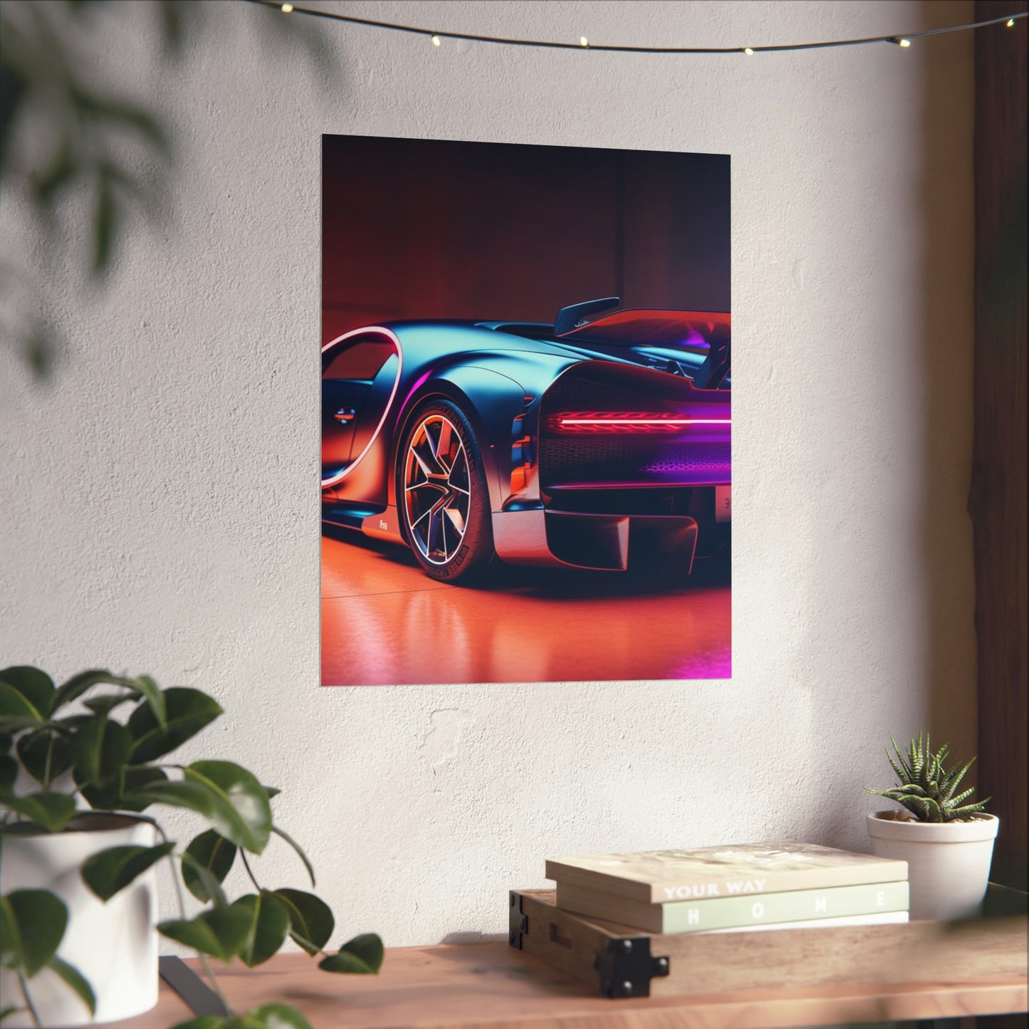 Premium Matte Vertical Posters Hyper Bugatti Neon Chiron 2