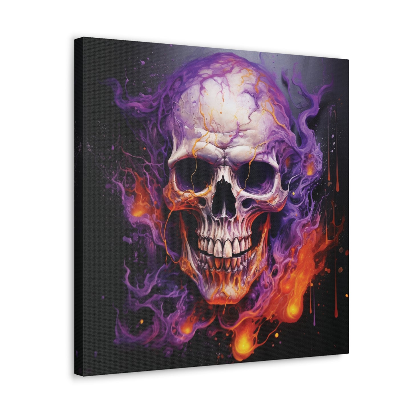 Canvas Gallery Wraps Skull Flames 2