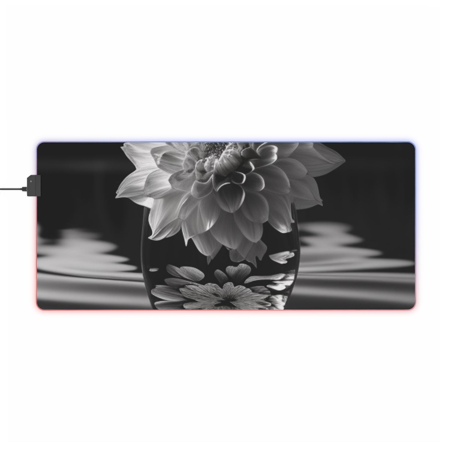 LED Gaming Mouse Pad White Dahlia 4