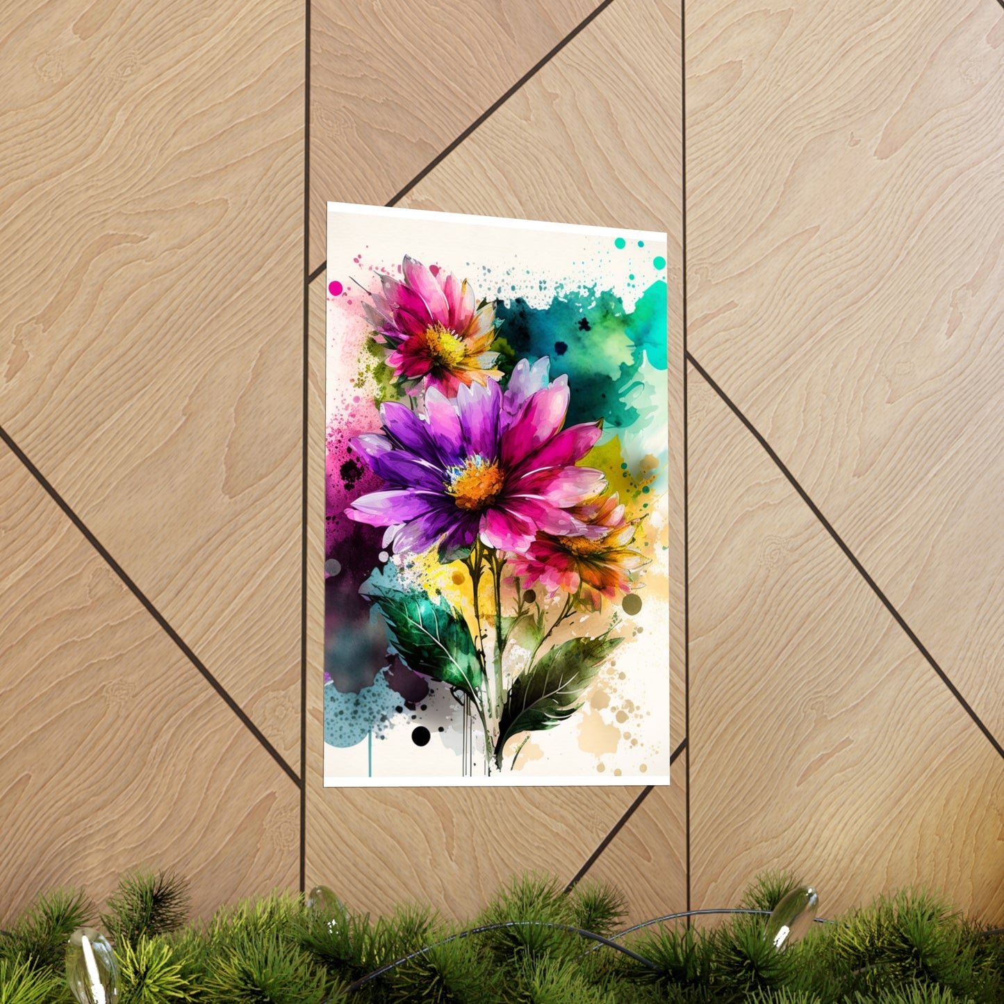 Premium Matte Vertical Posters Bright Spring Flowers 1