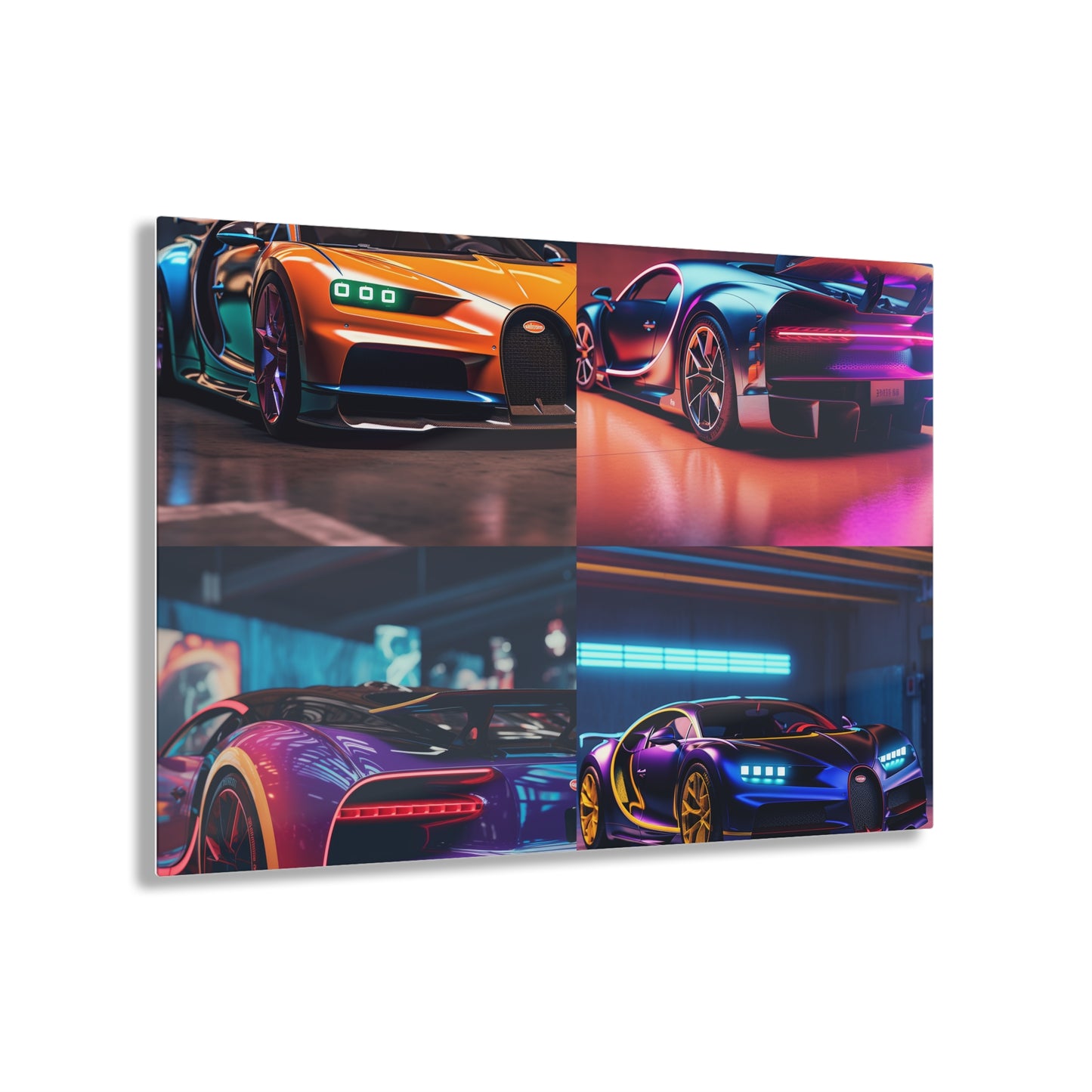 Acrylic Prints Hyper Bugatti Neon Chiron 5