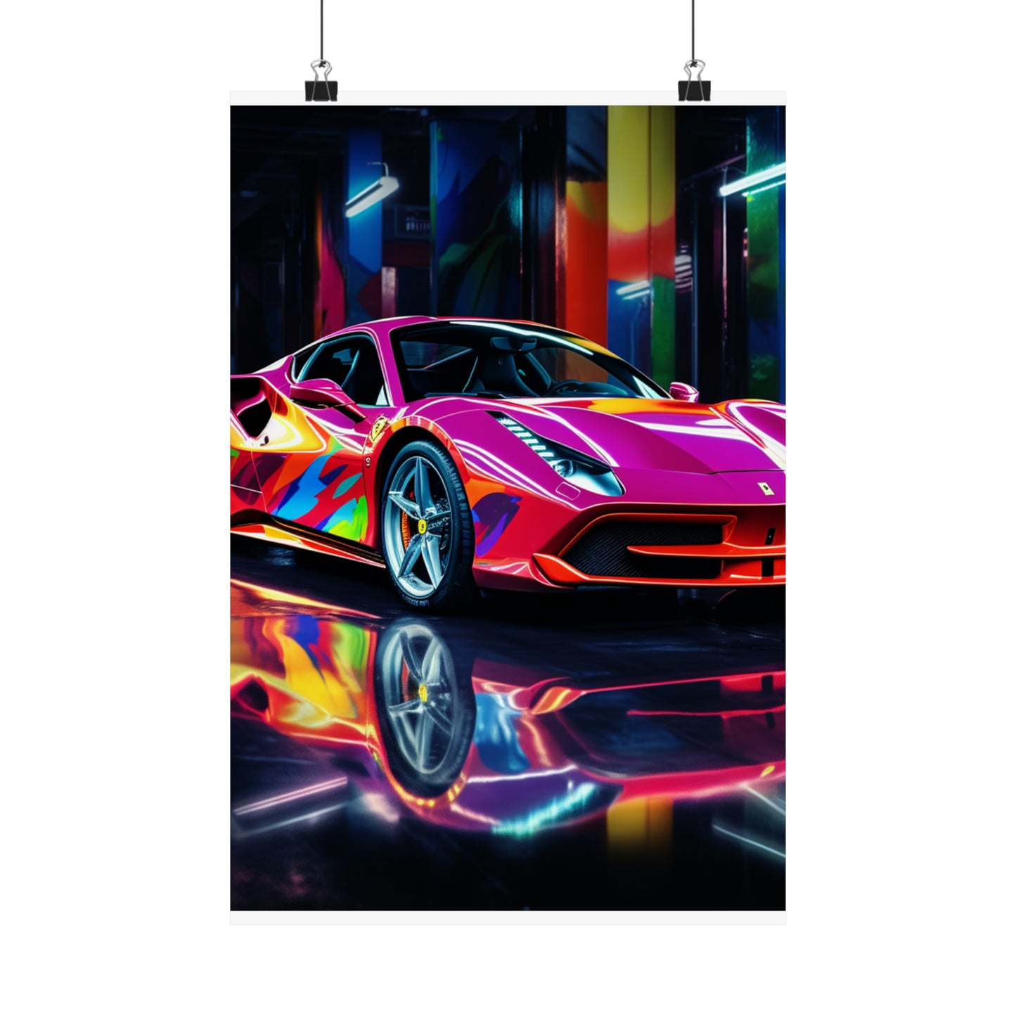 Premium Matte Vertical Posters Pink Macro Ferrari 1