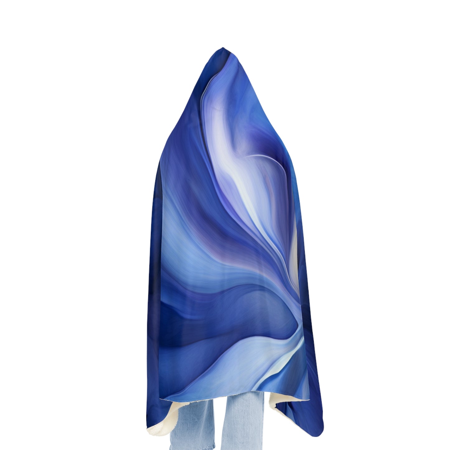 Snuggle Hooded Blanket Abstract Blue Tulip 3