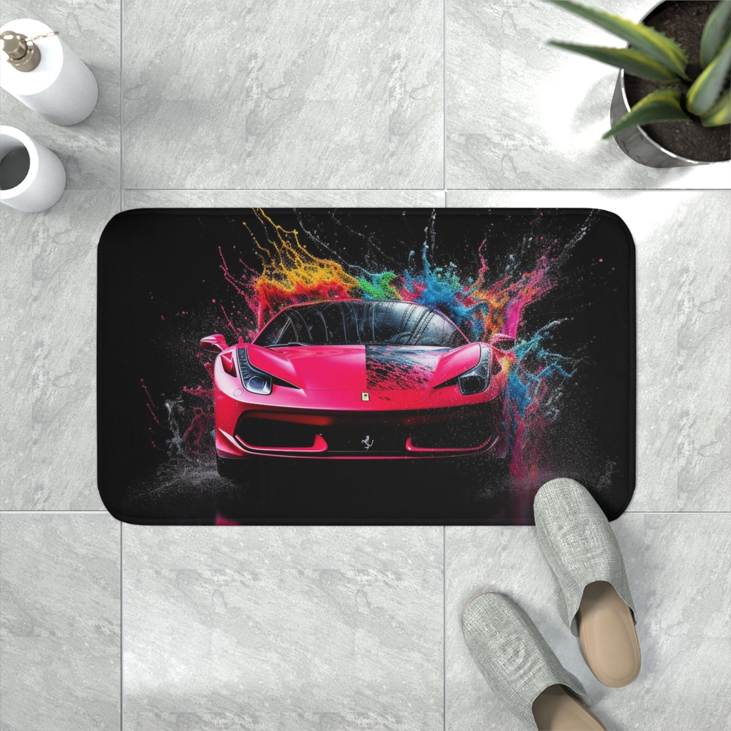 Memory Foam Bath Mat Ferrari Water Splash 2