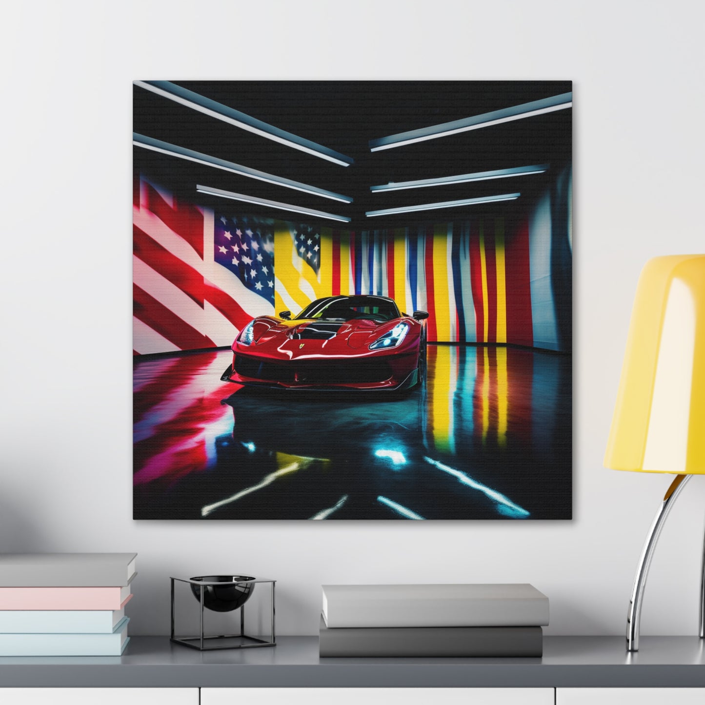 Canvas Gallery Wraps Macro Flag Ferrari 2