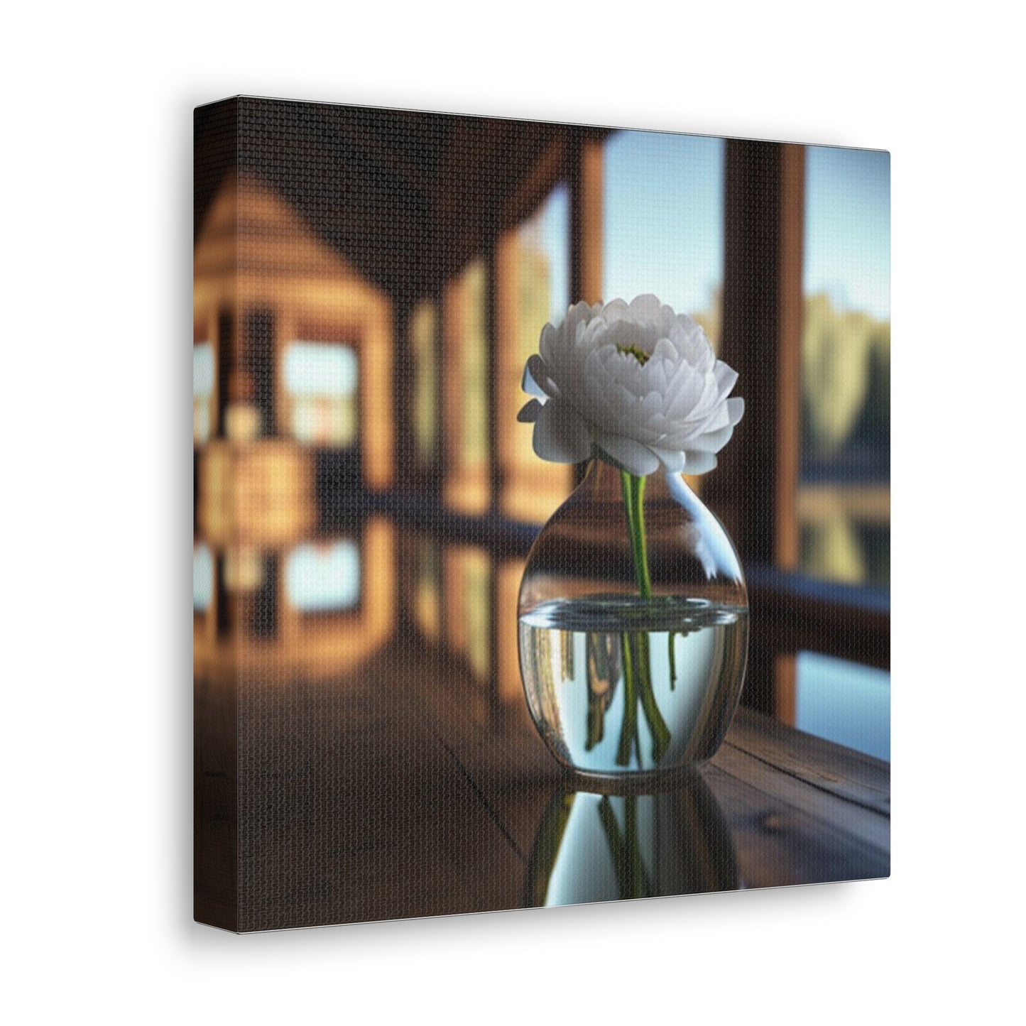 Canvas Gallery Wraps White Peony glass vase 3