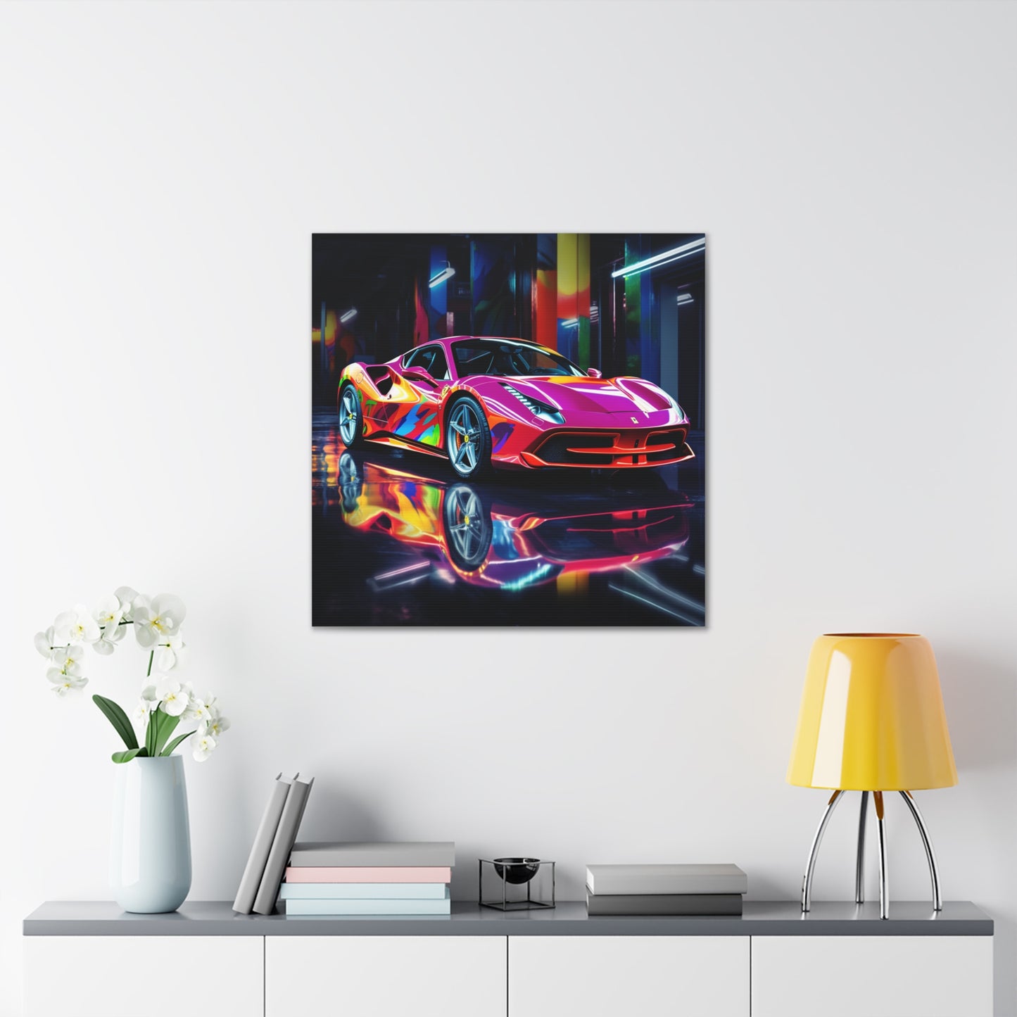 Canvas Gallery Wraps Pink Macro Ferrari 1