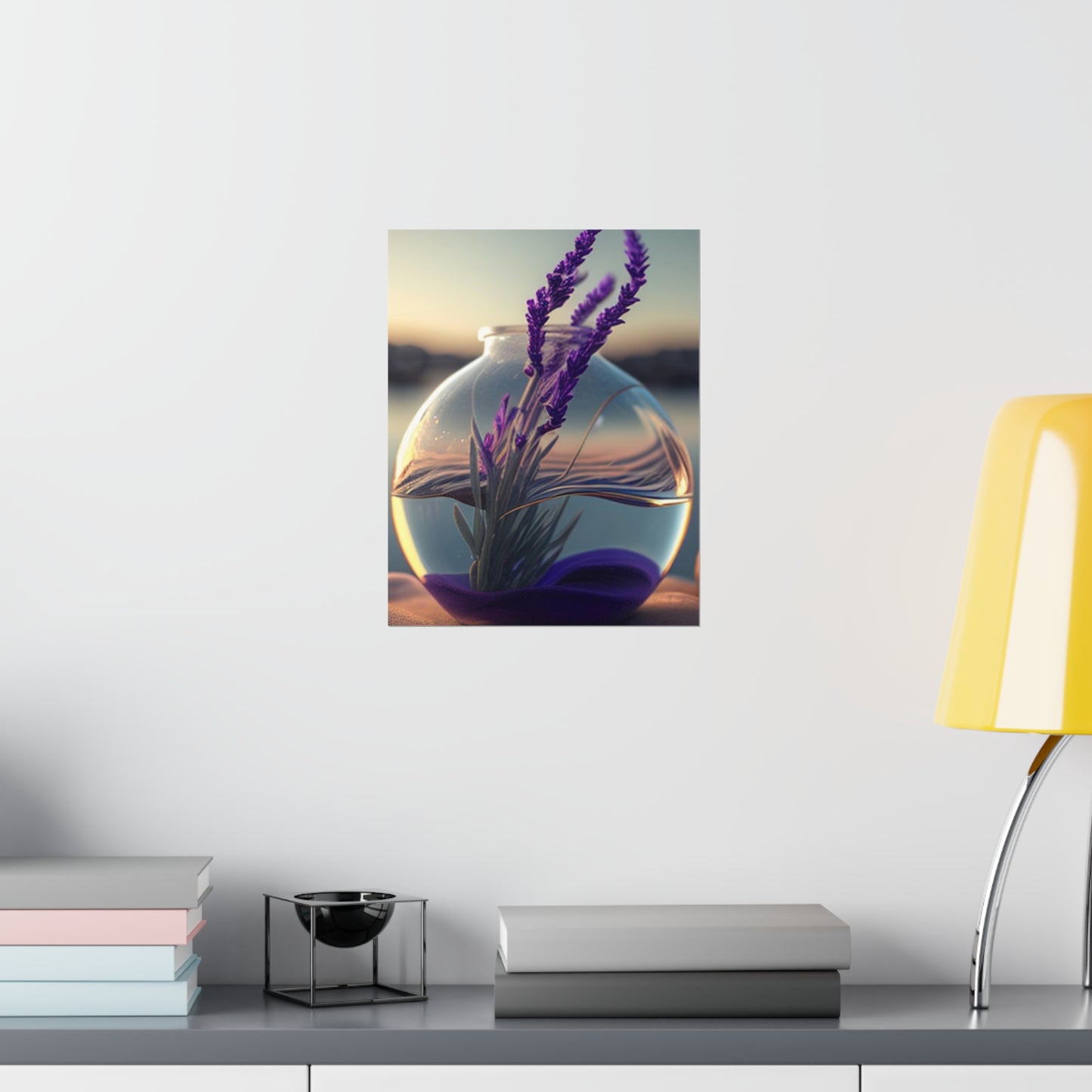 Premium Matte Vertical Posters Lavender in a vase 3