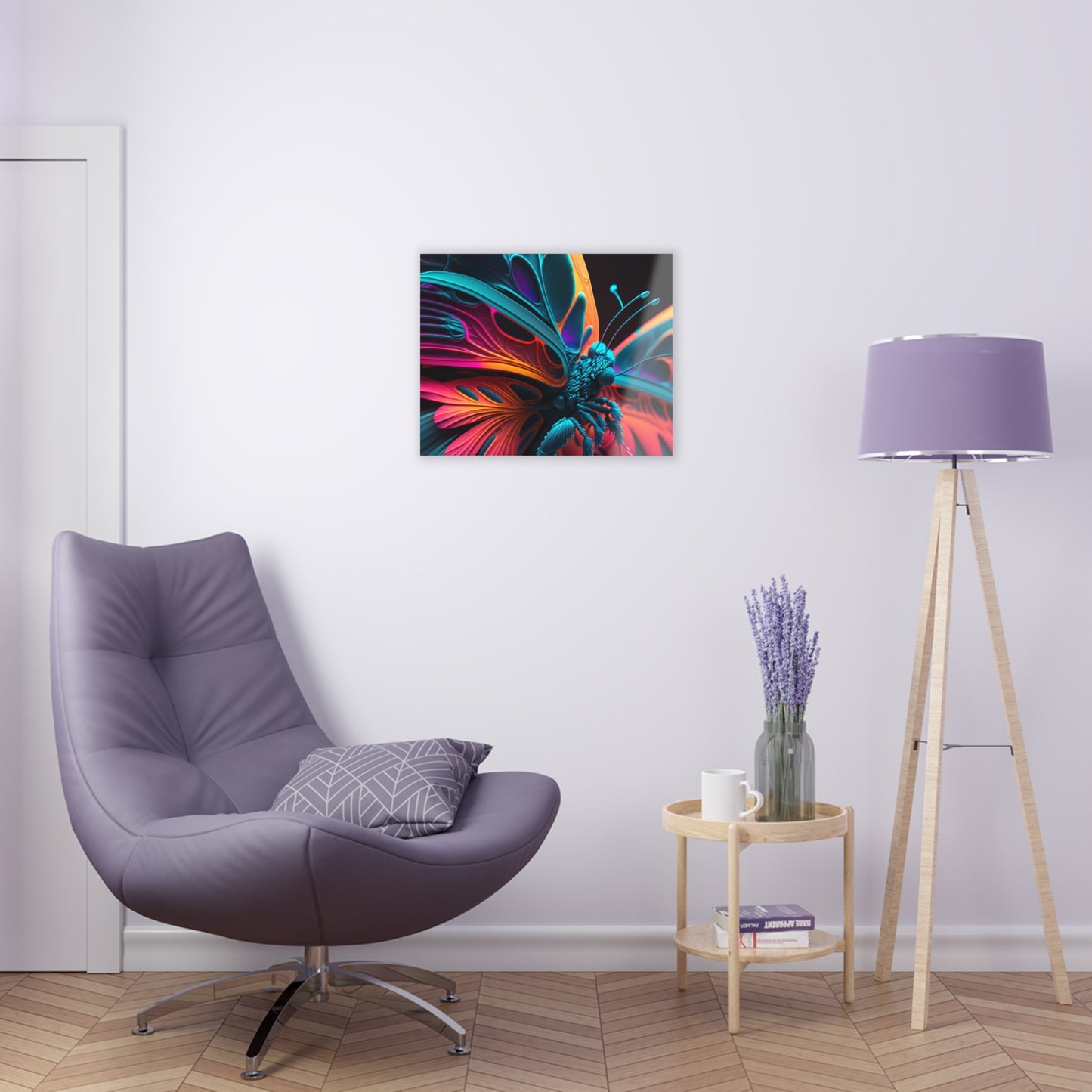 Acrylic Prints Neon Butterfly Macro 4