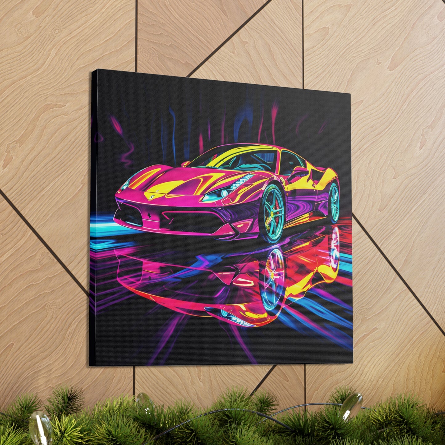 Canvas Gallery Wraps Pink Ferrari Macro 2