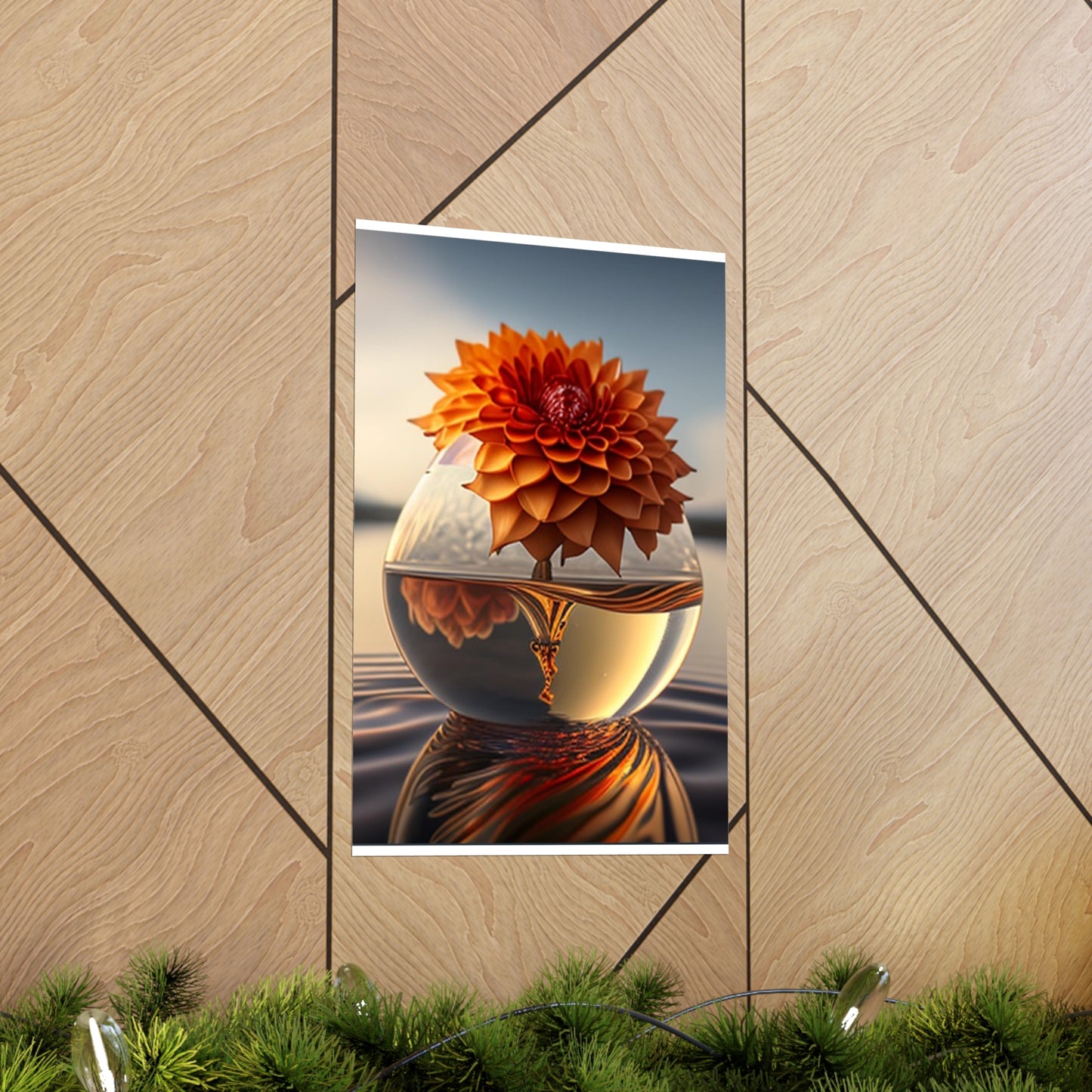 Premium Matte Vertical Posters Dahlia Orange 1