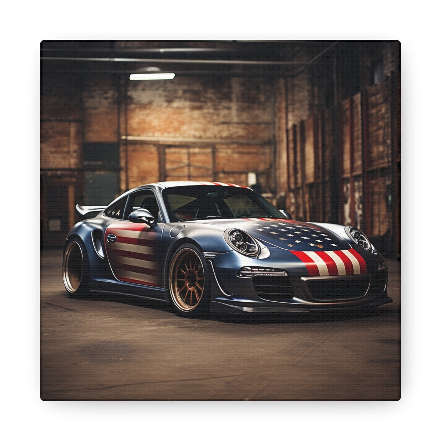 Canvas Gallery Wraps American Flag Porsche 1